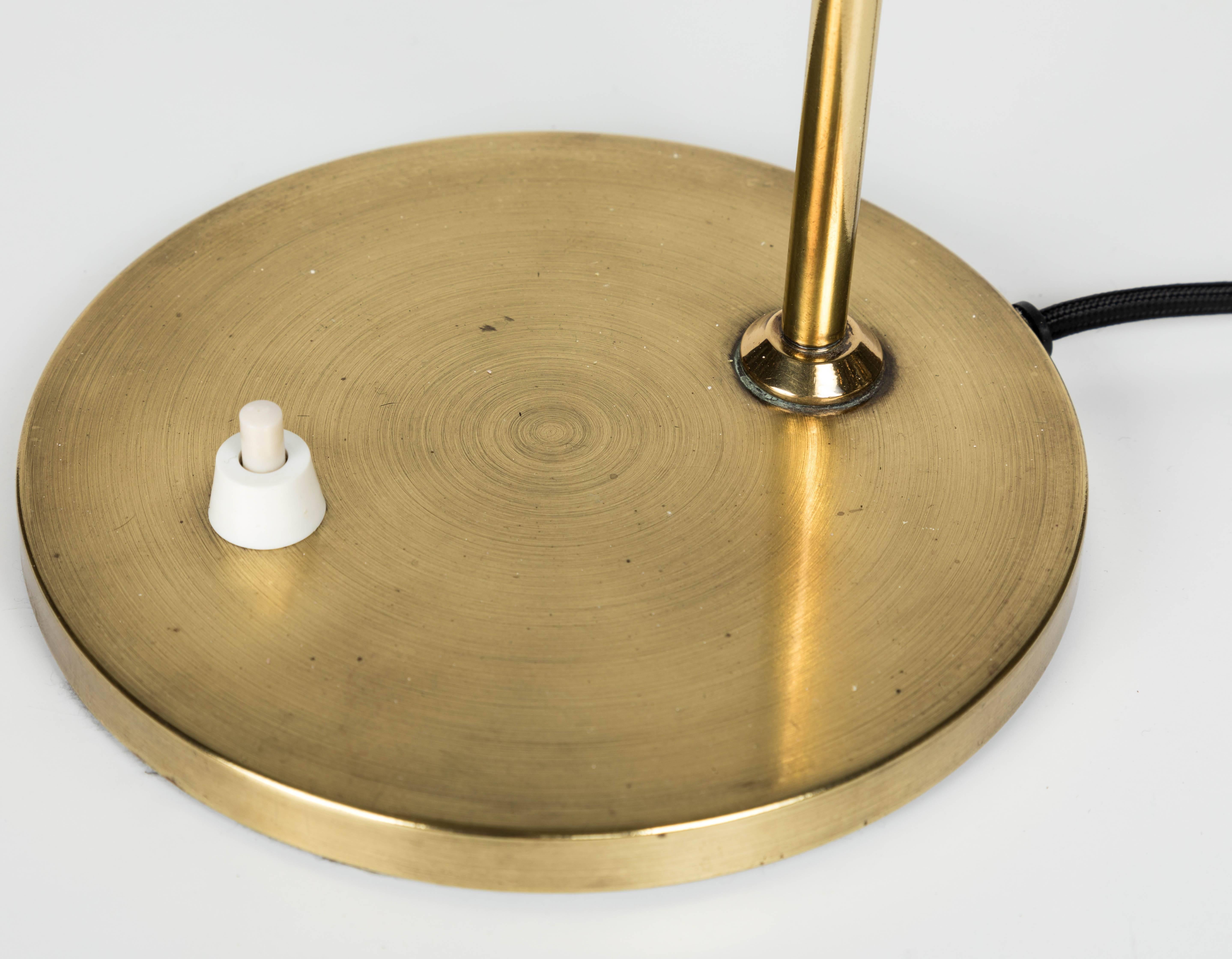 Mid-Century Modern 1950s Brass Table Lamp Attributed to Jacques Biny