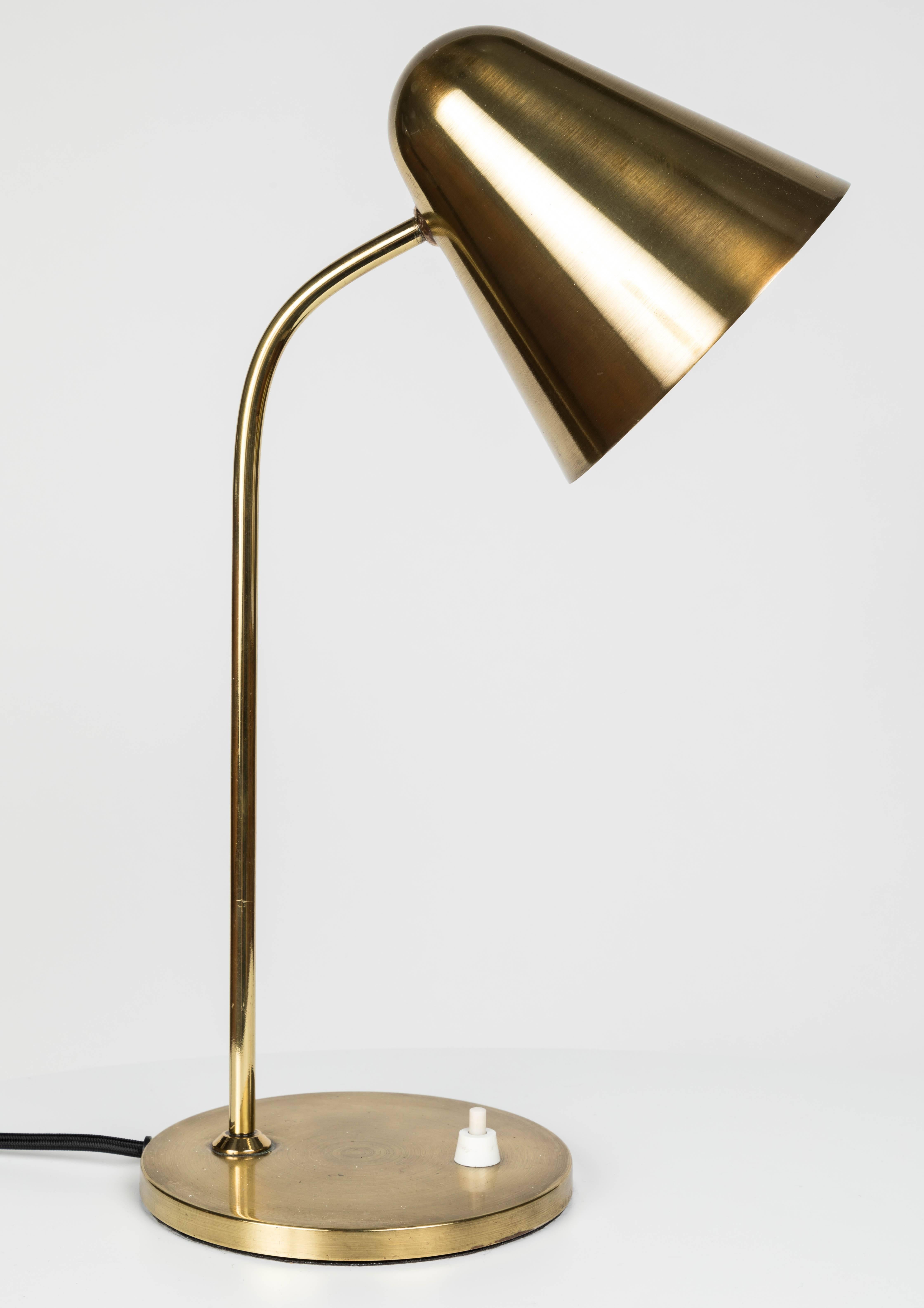 1950s Brass Table Lamp Attributed to Jacques Biny In Good Condition In Glendale, CA