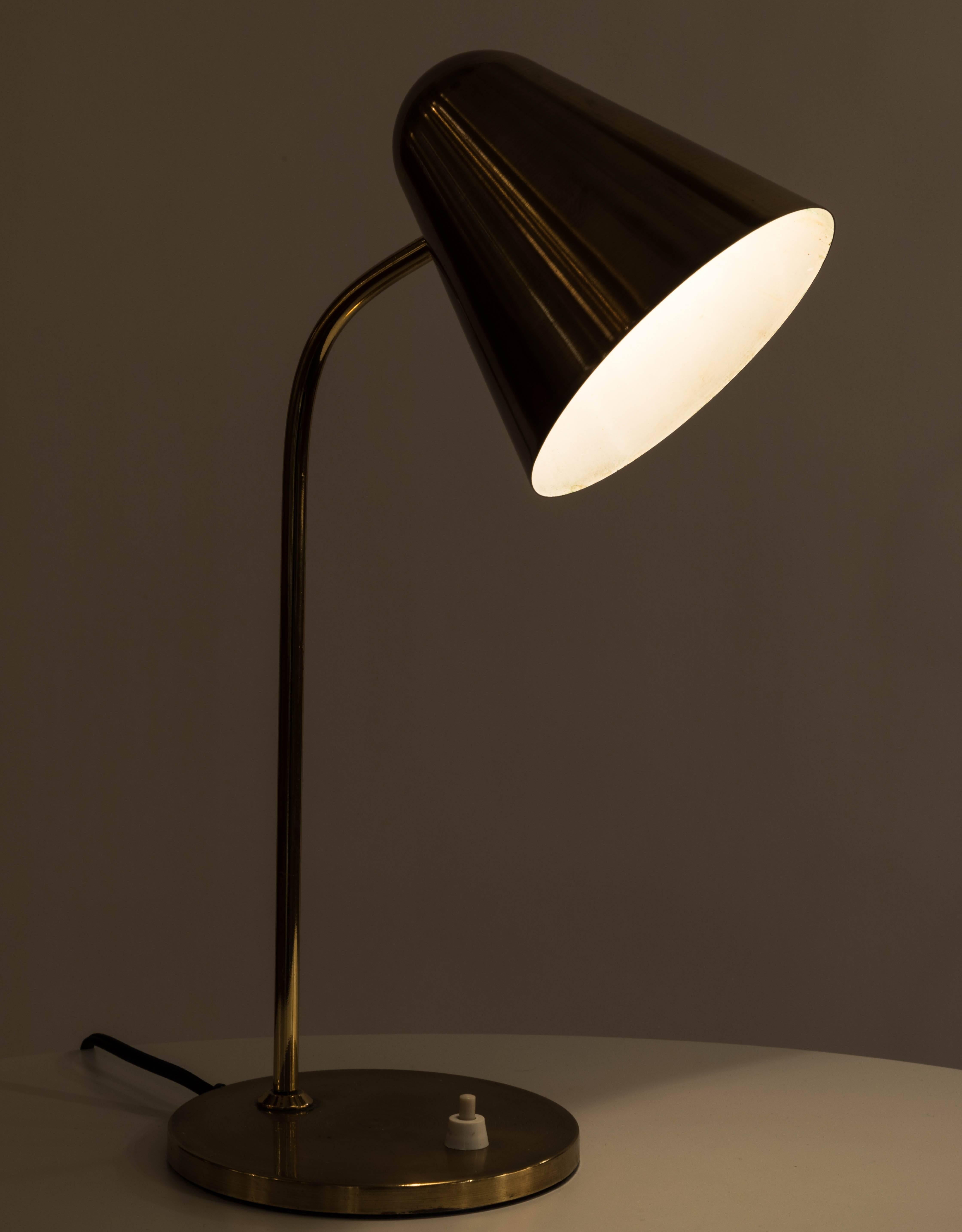 1950s Brass Table Lamp Attributed to Jacques Biny 2