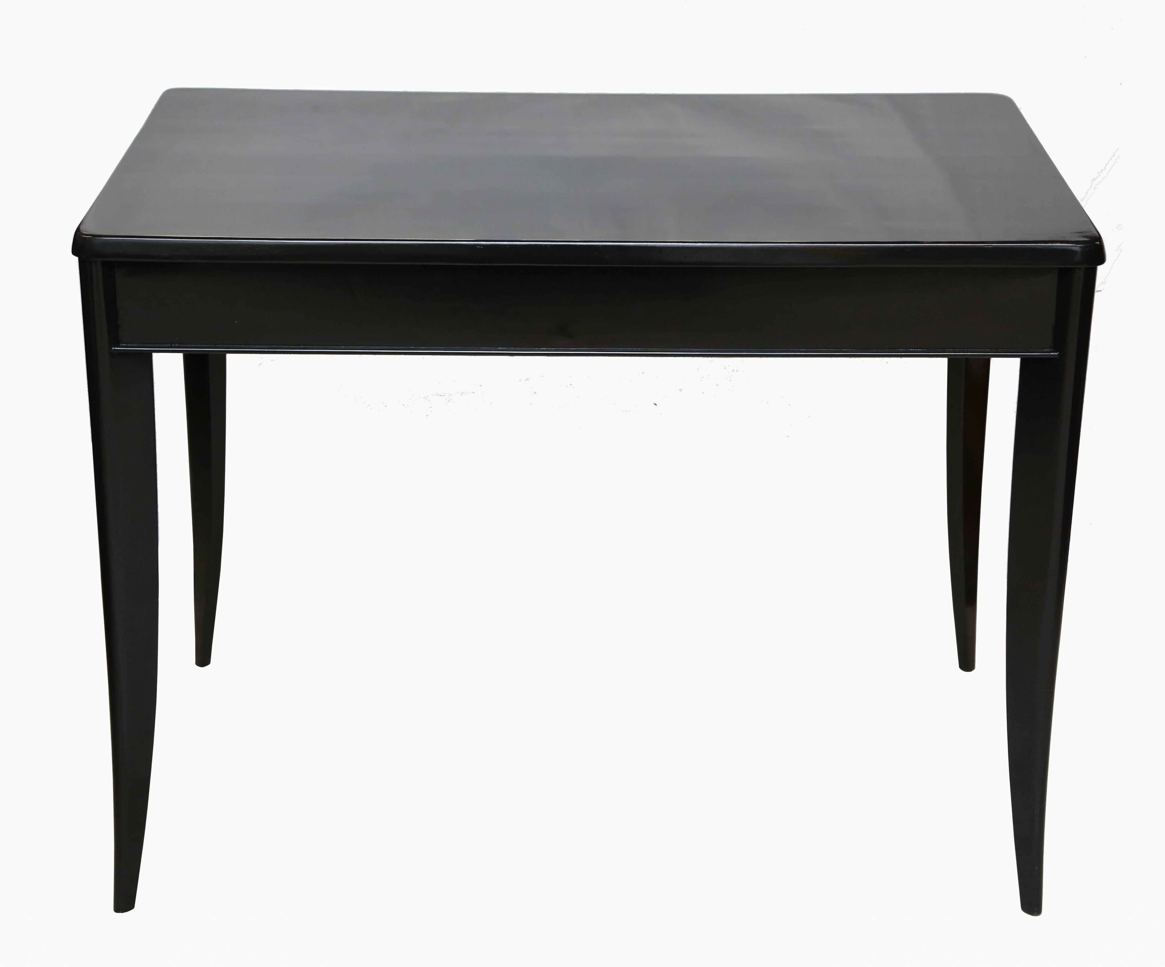 Wood  Black Lacquered Art Deco Desk  