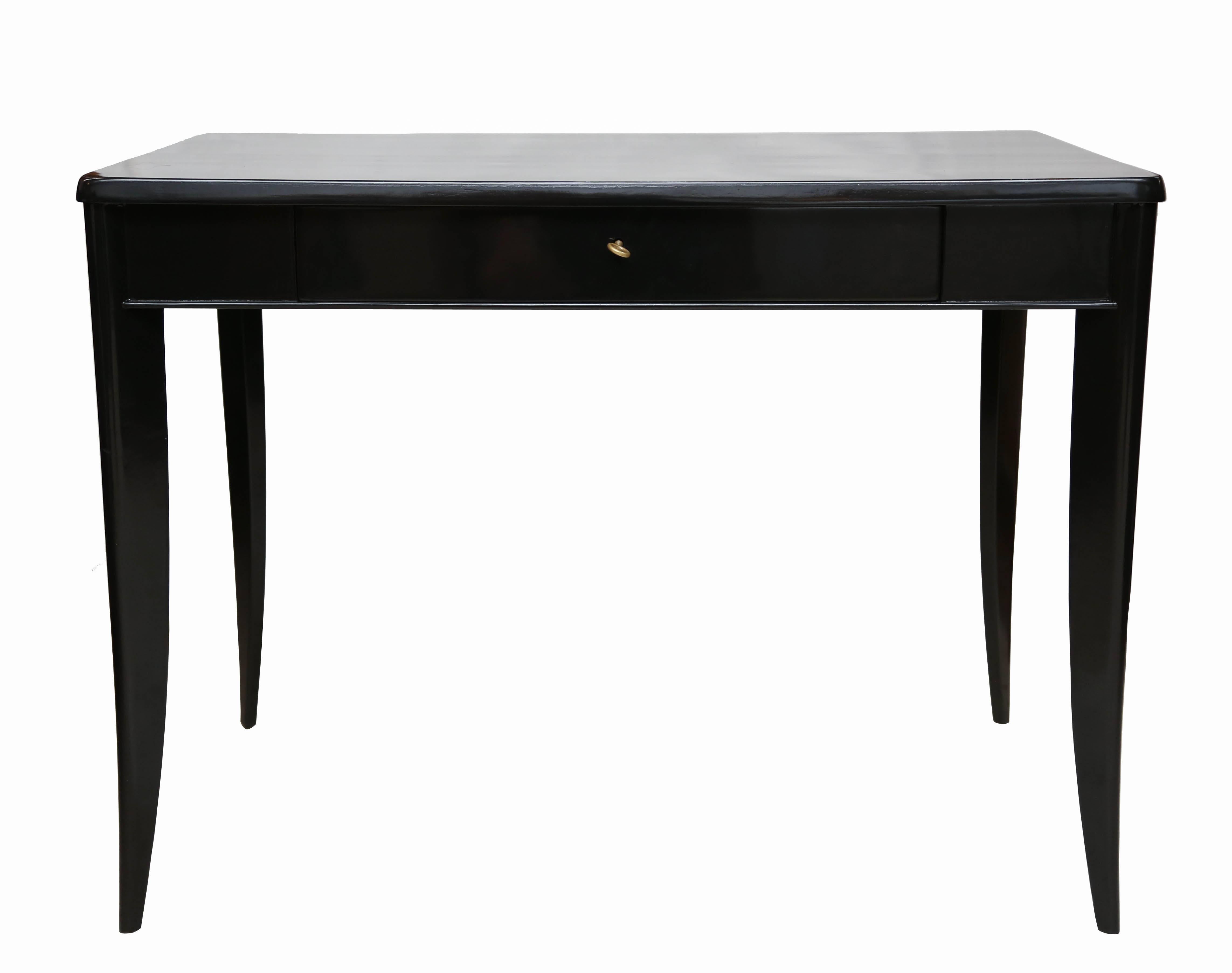  Black Lacquered Art Deco Desk   3