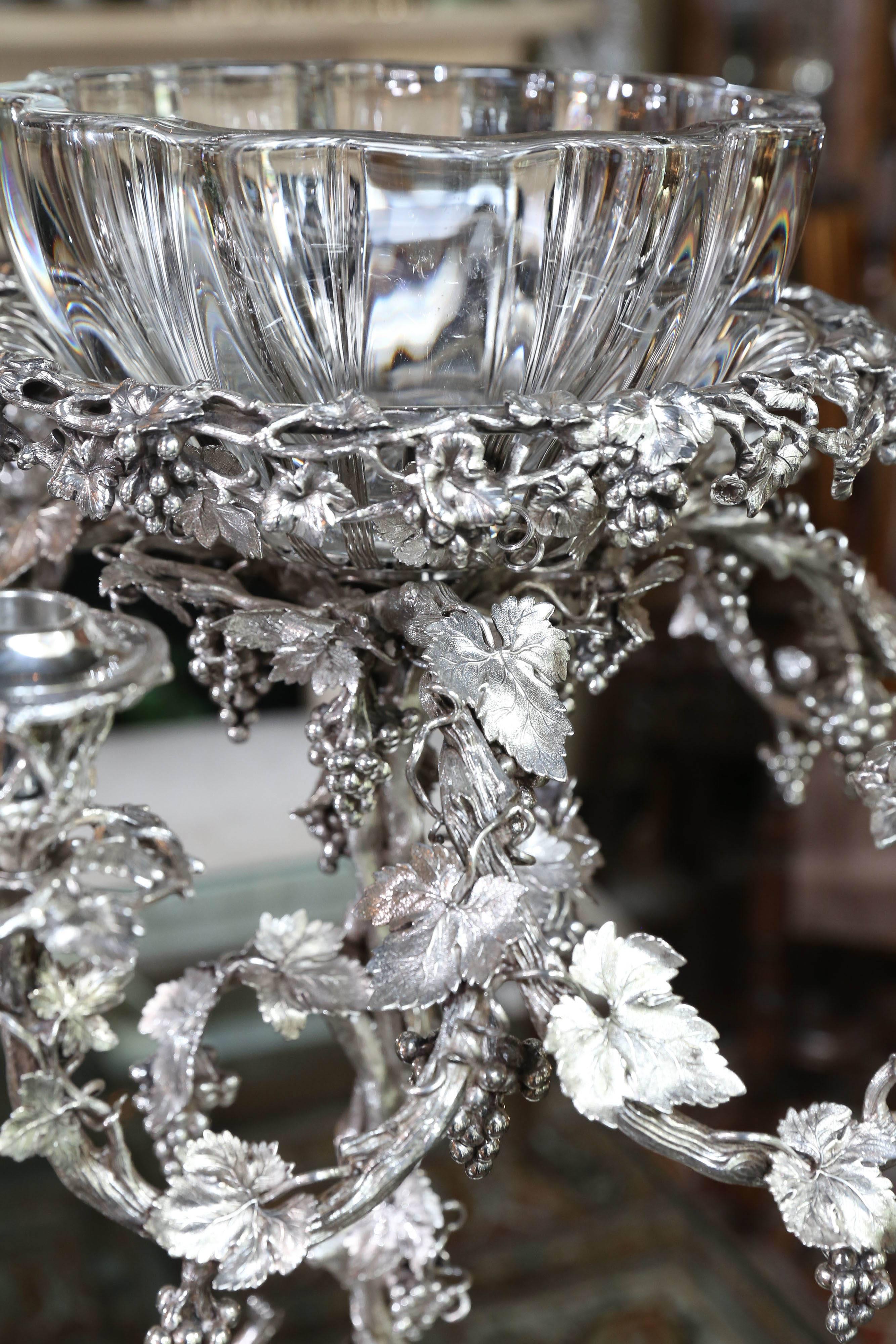 Monumental Very Fine English Silver Plated Epergne For Sale 2