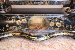 Papier-Mâché Adjustable Vanity Mirror with Drawer, 19th Century