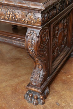 French Renaissance Style Walnut Table, 19th Century