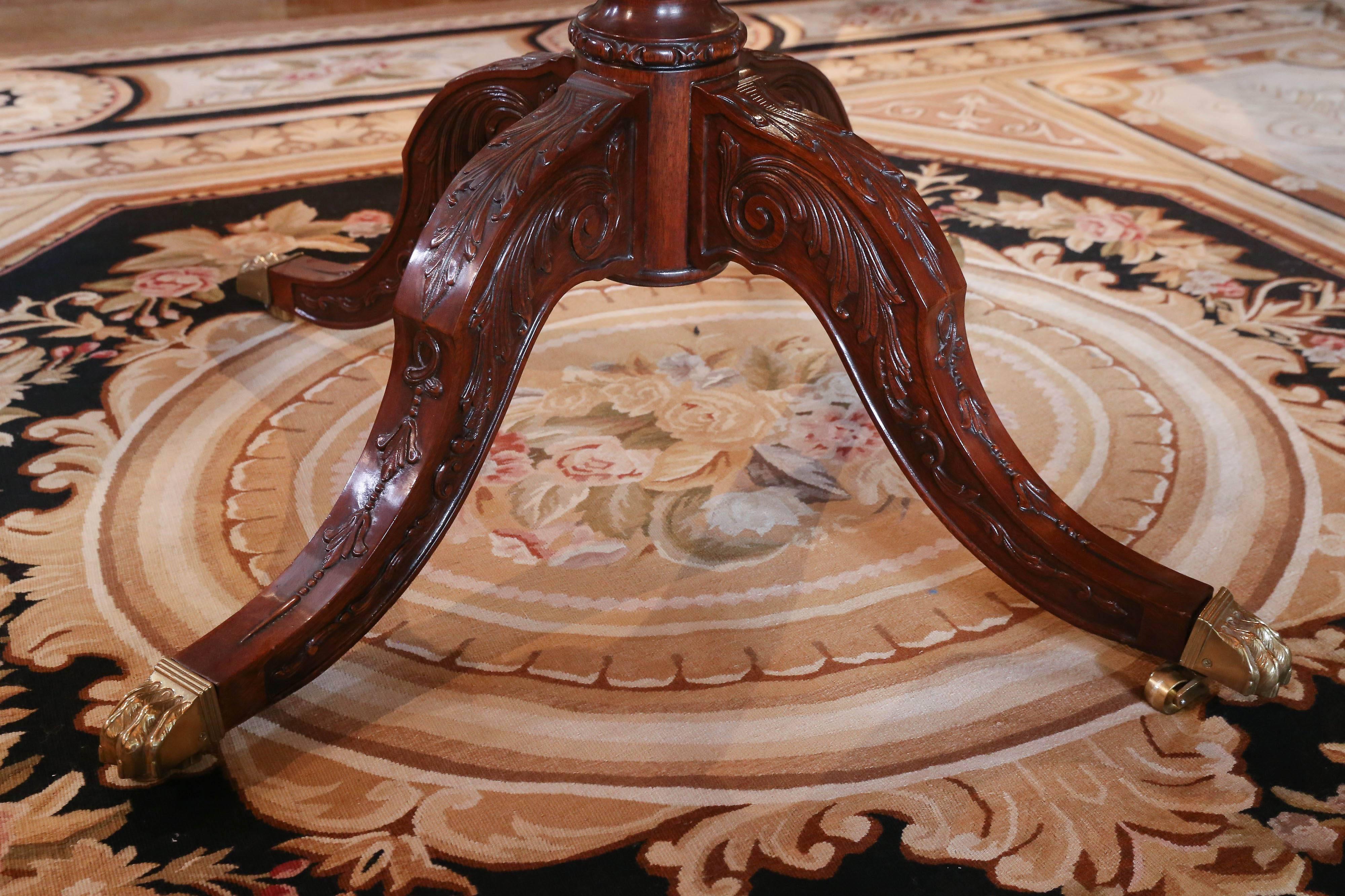 round glass pedestal table