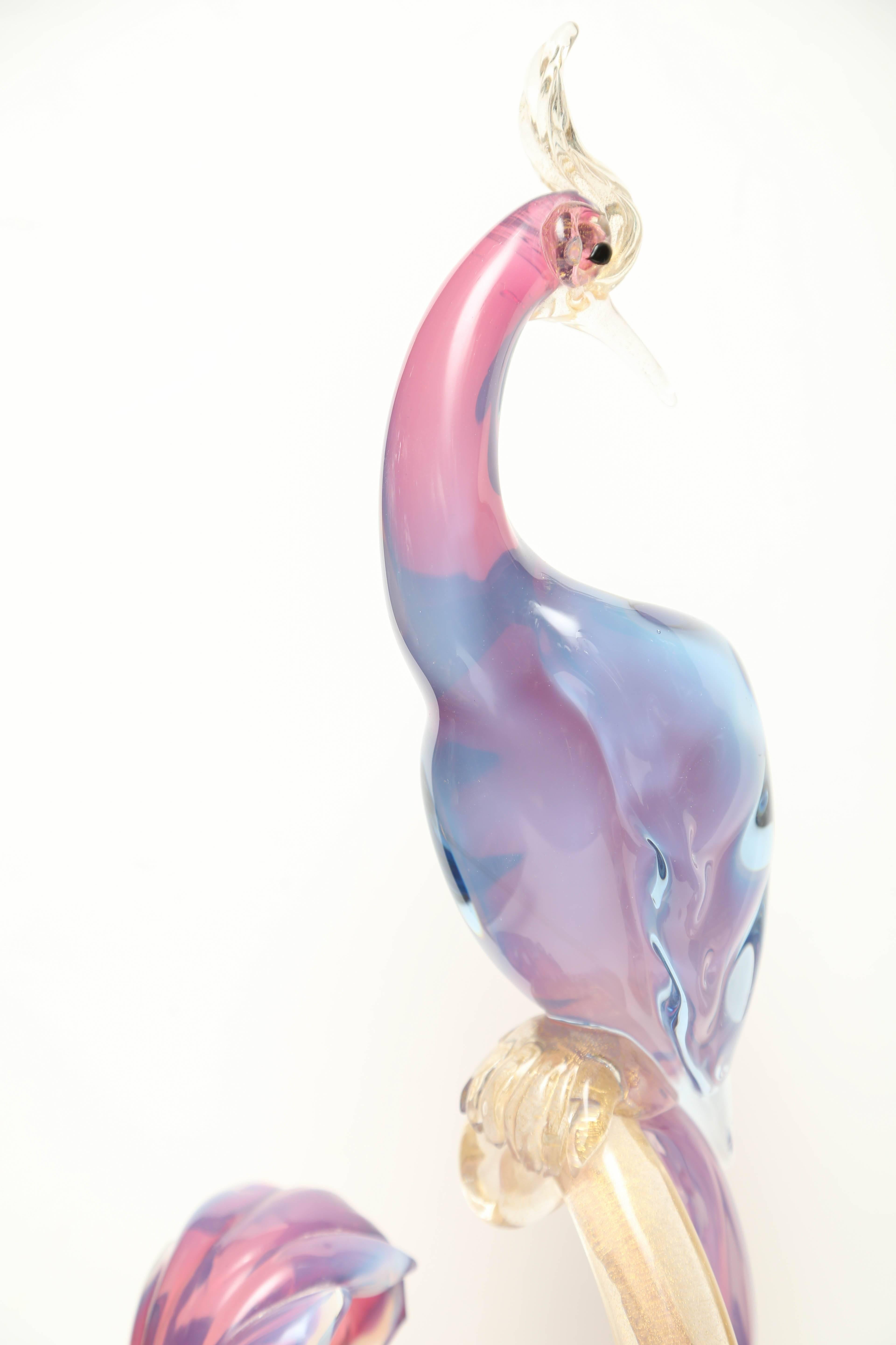Italian Pair of Murano Birds of Paradise