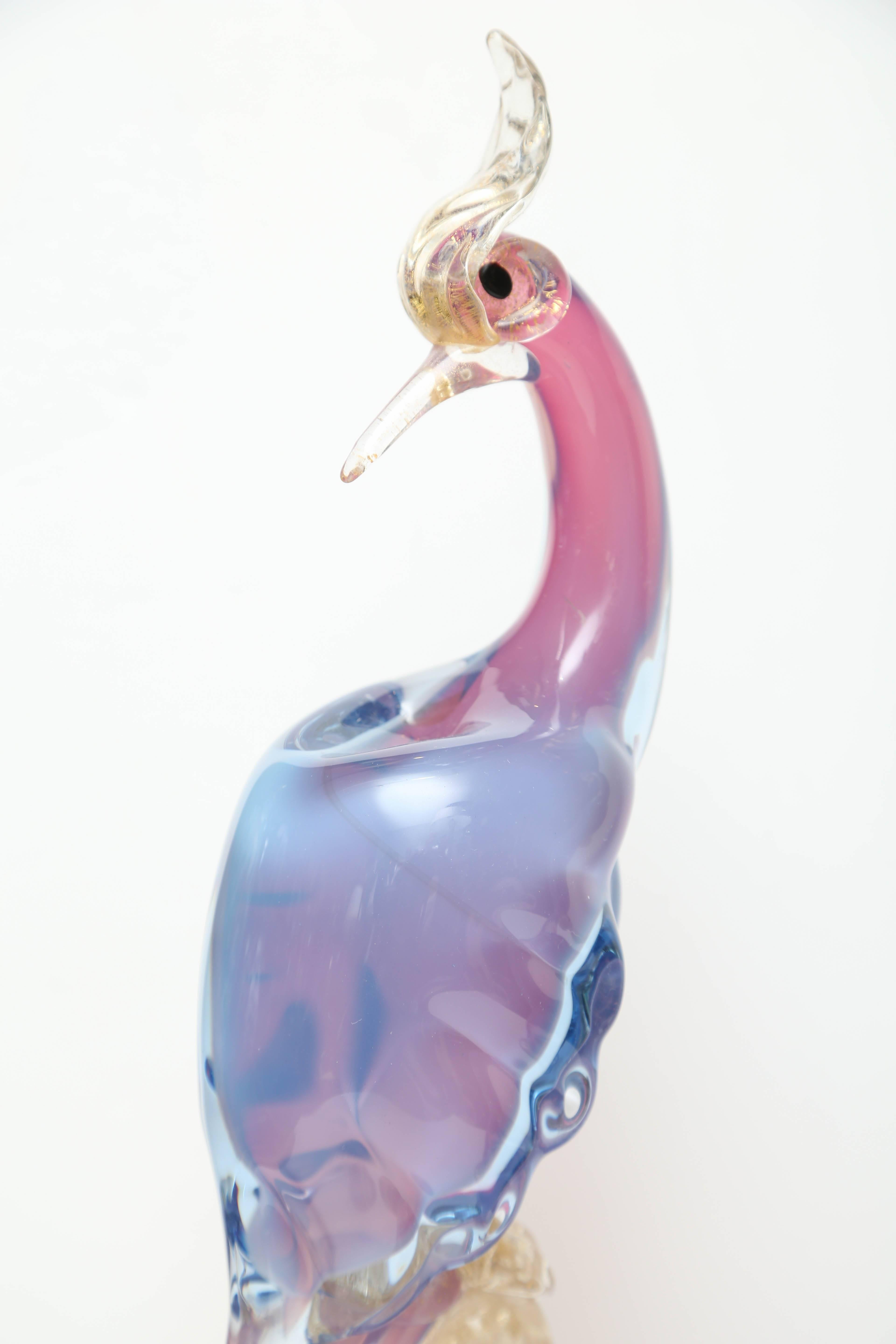 20th Century Pair of Murano Birds of Paradise
