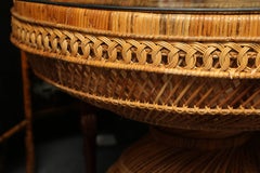 Midcentury Rattan "Peacock" Breakfast Table