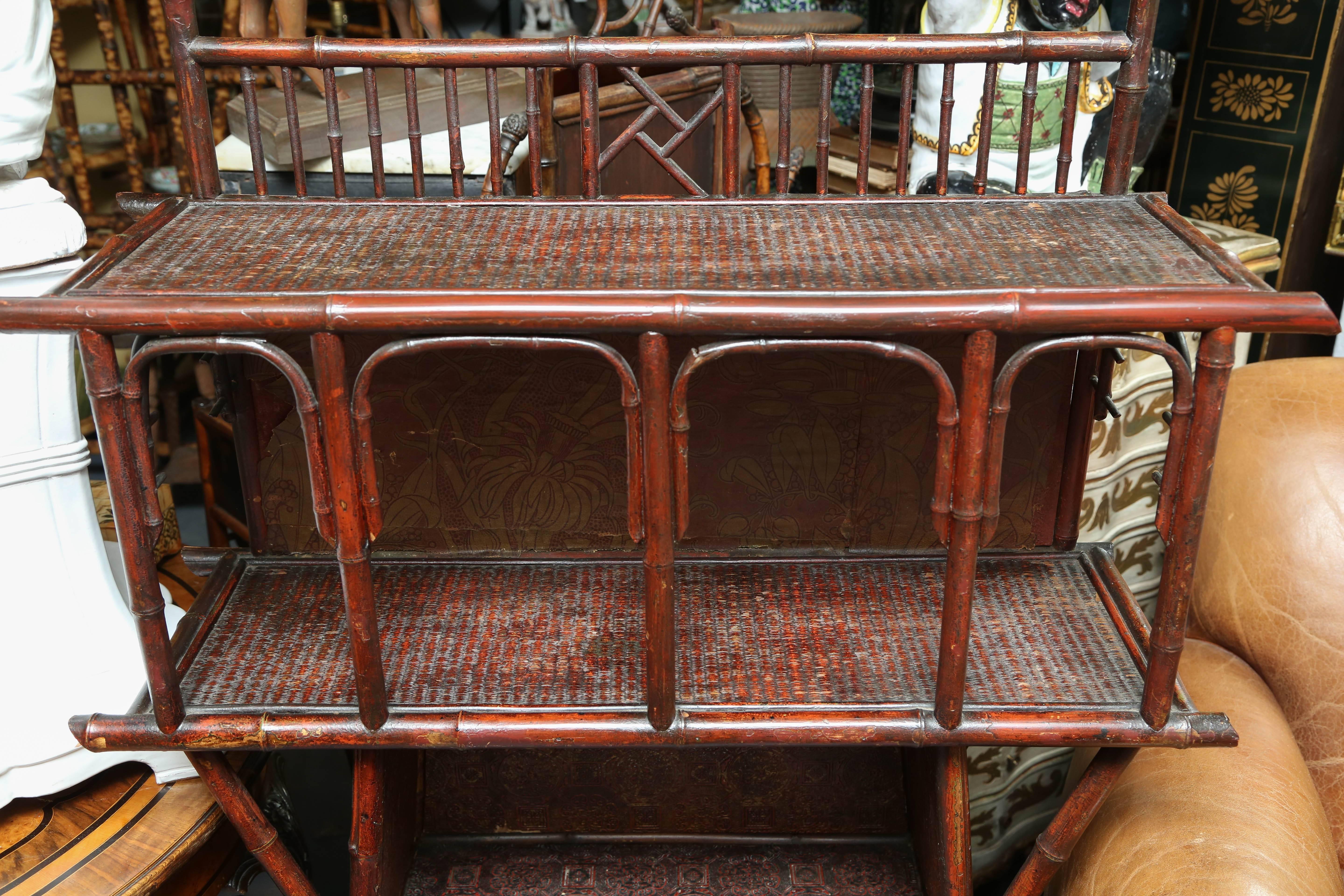 19th Century Superb Aesthetic Era Anglo-Japanese Bamboo Bookcase