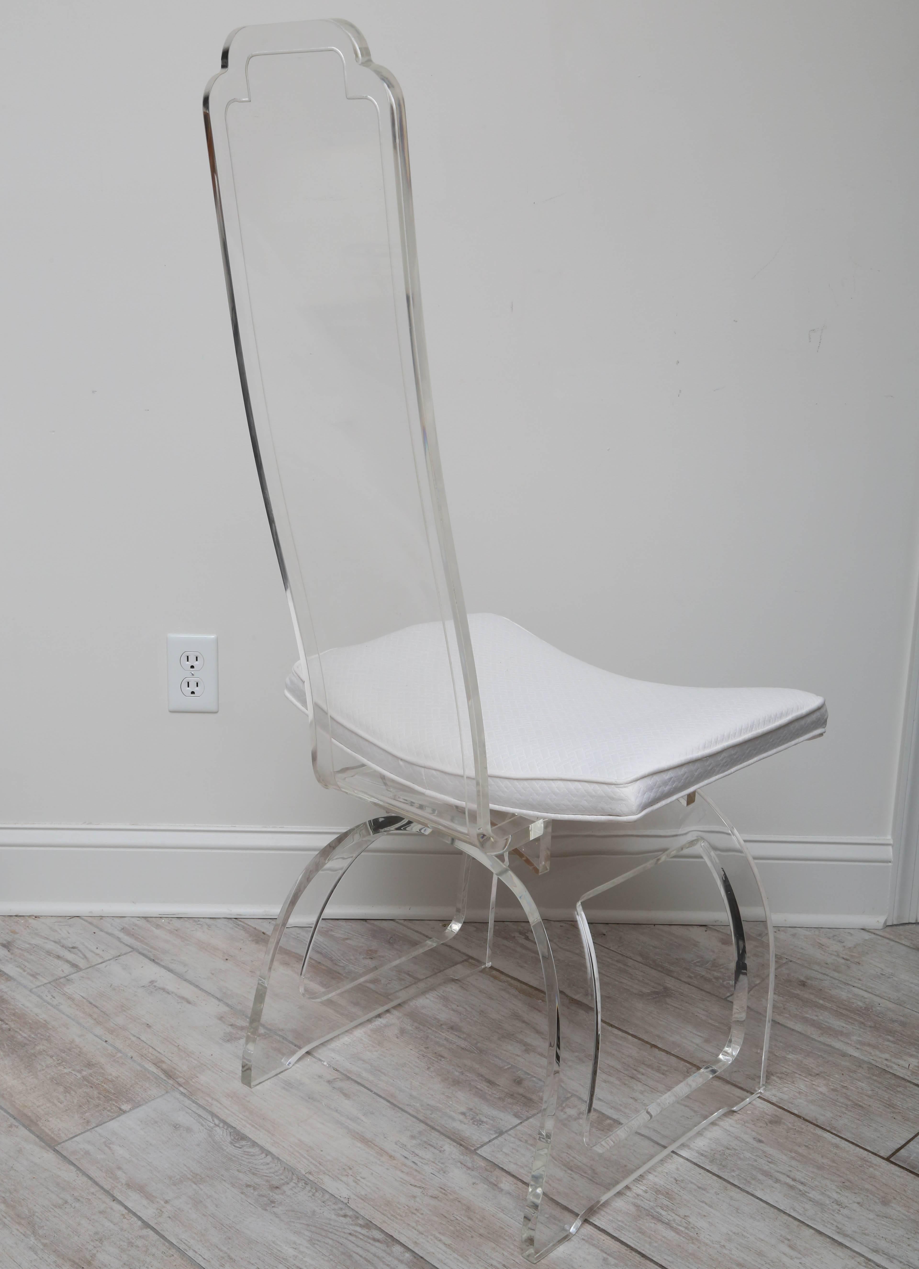 Set of Six Charles Hollis Jones Lucite Dining Chairs In Good Condition In West Palm Beach, FL