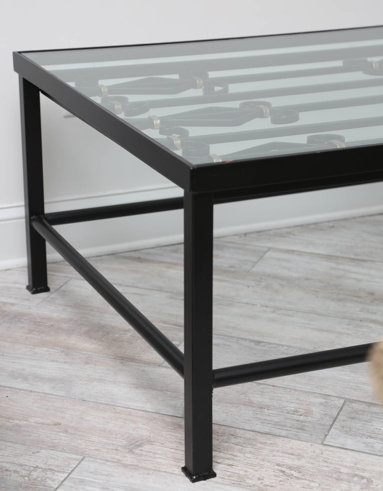 Black Wrought Iron Coffee Table For Sale at 1stDibs black iron coffee