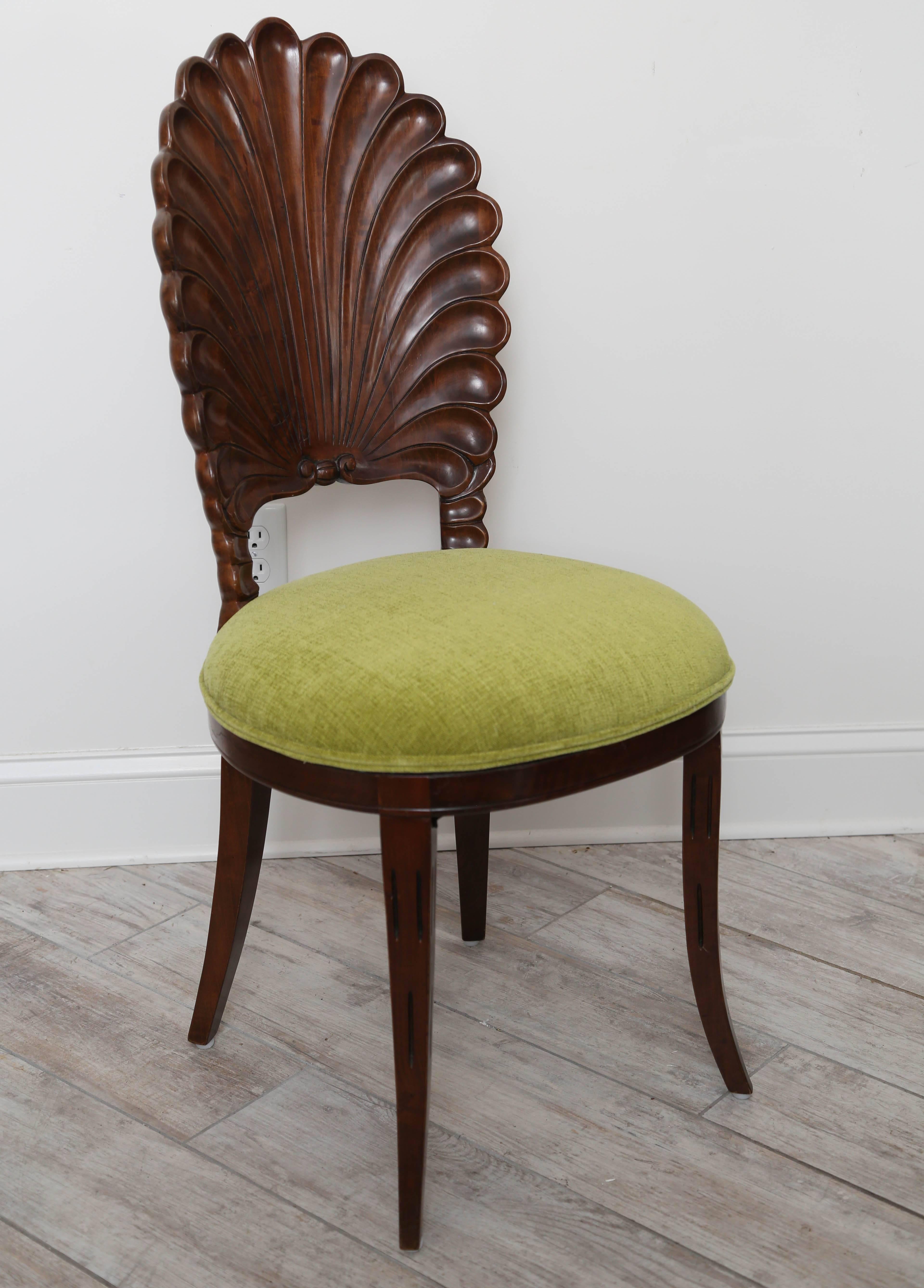 Italian Inlaid Game Table and Four Shell Back Chairs 3