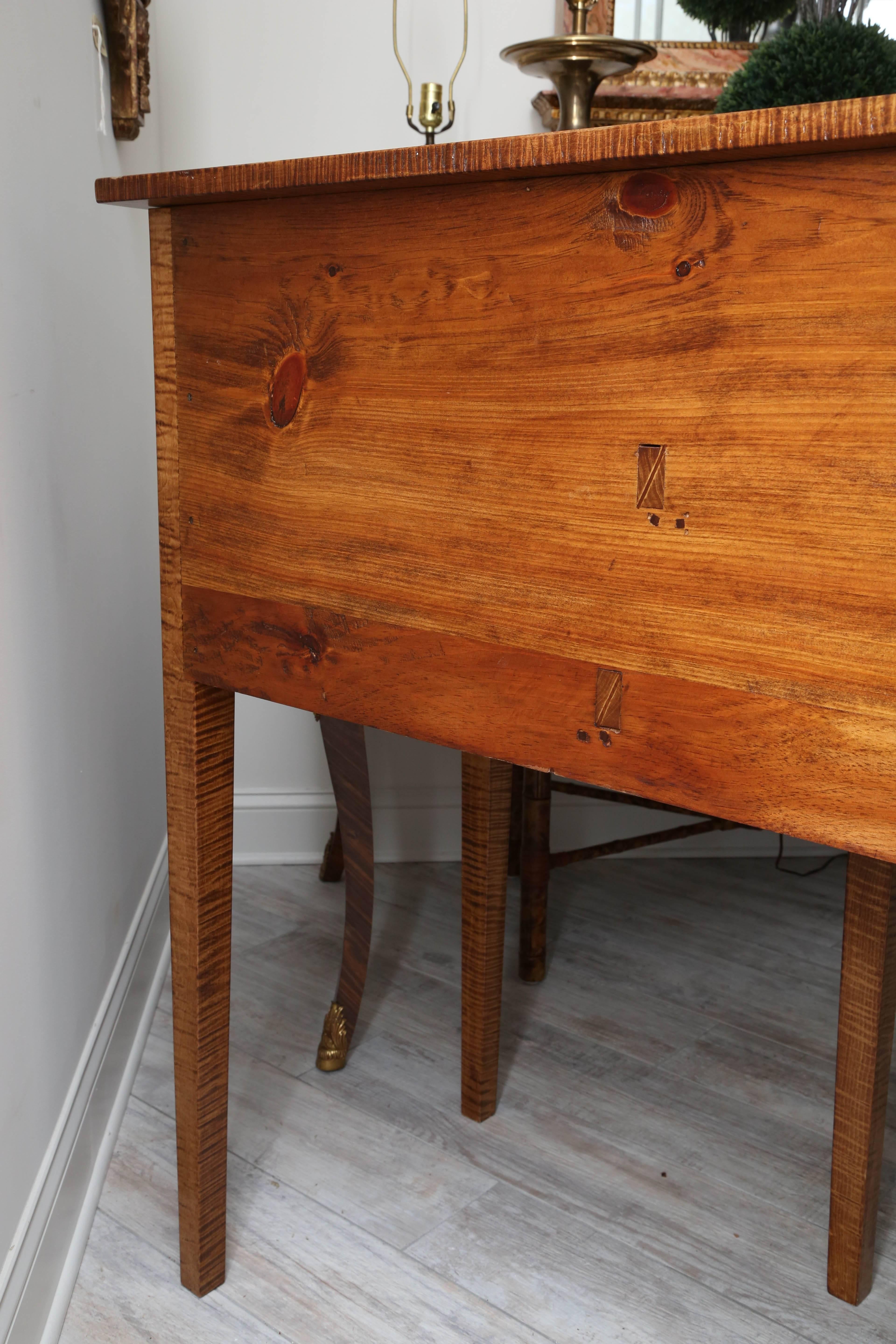 English Vintage Tiger Maple Sideboard