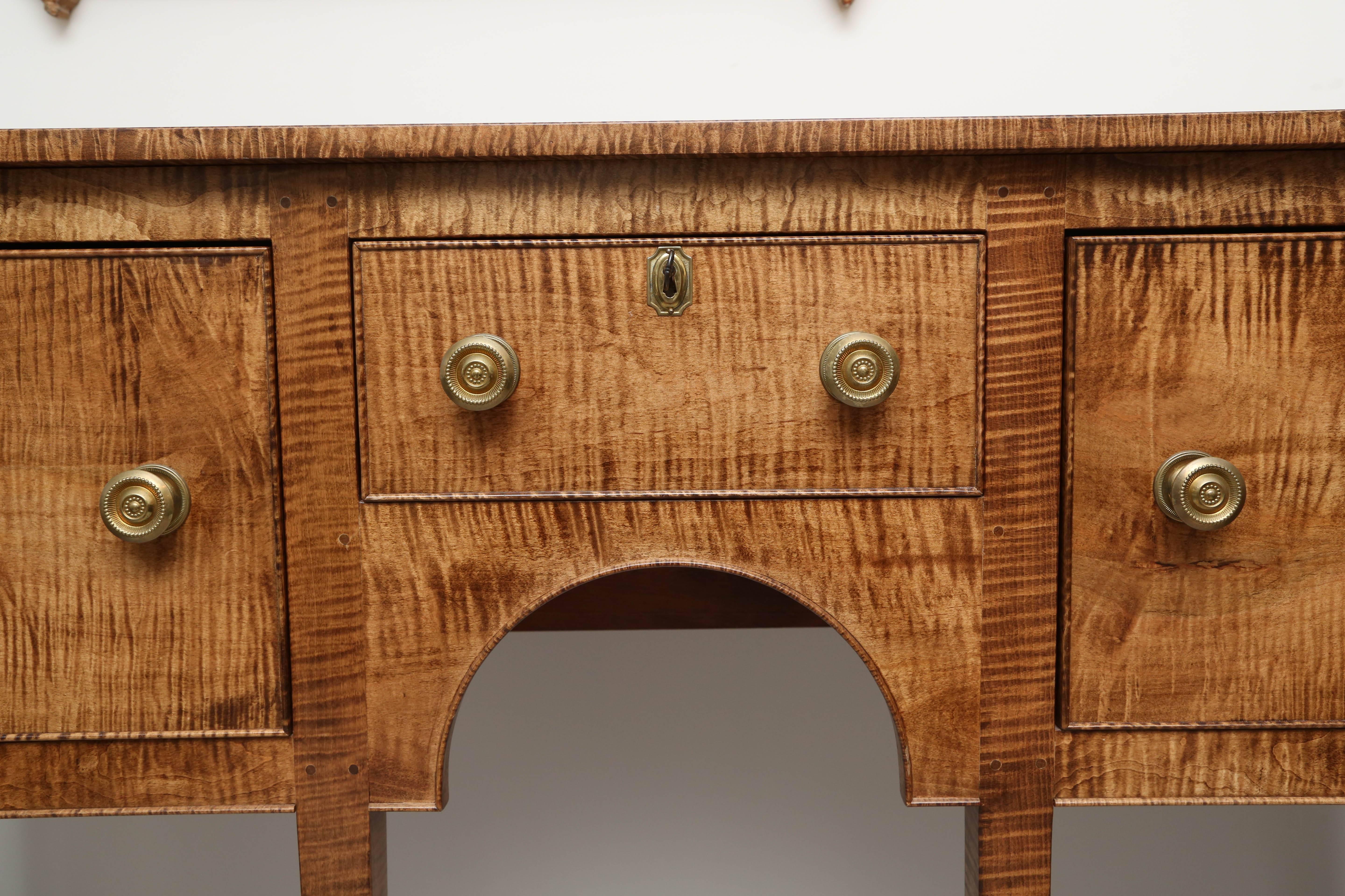 Vintage Tiger Maple Sideboard In Good Condition In West Palm Beach, FL