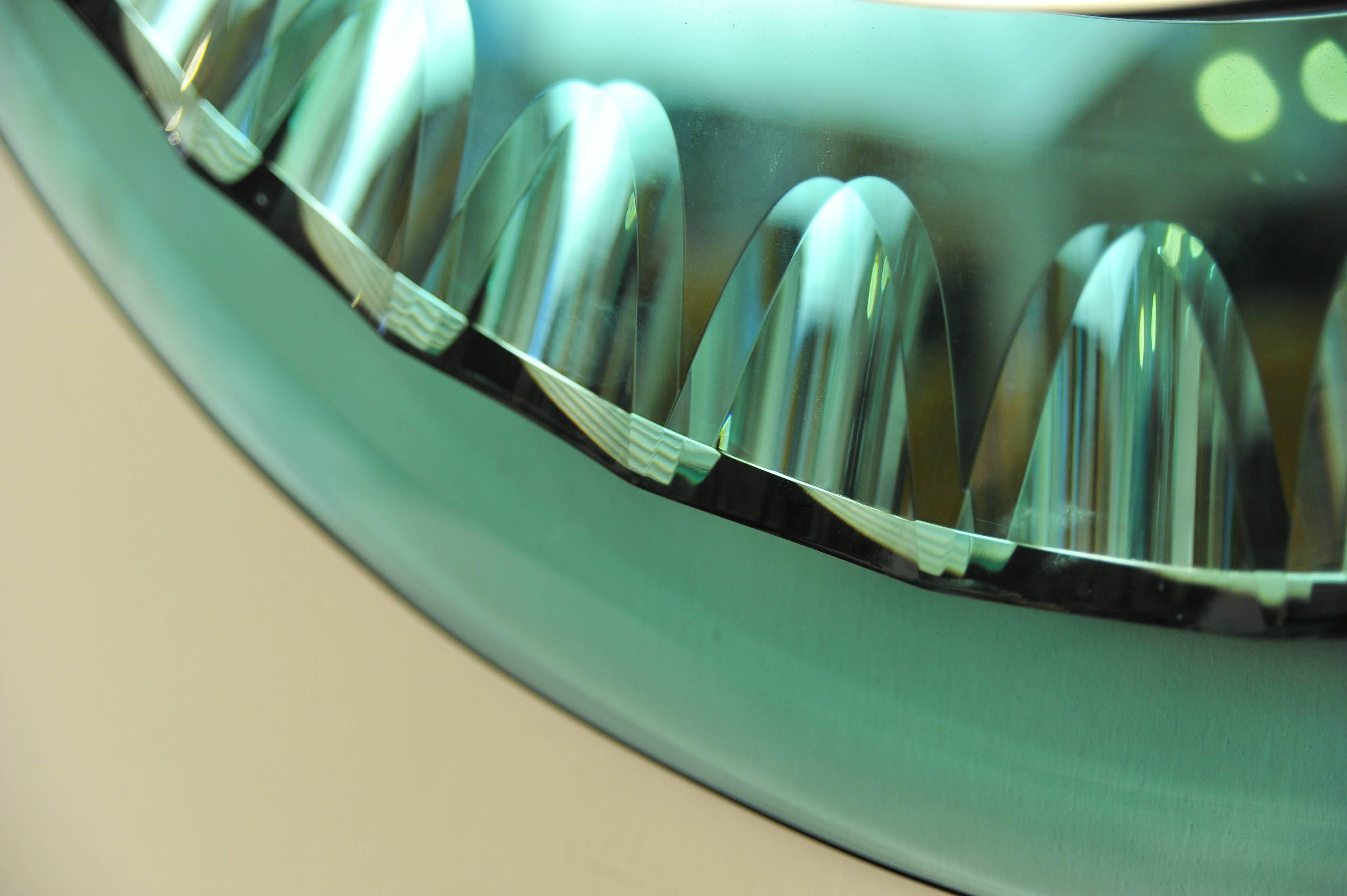 Mid-20th Century 1950s Amazing Quality Max Ingrand Green Glass Mirror by Fontana Arte