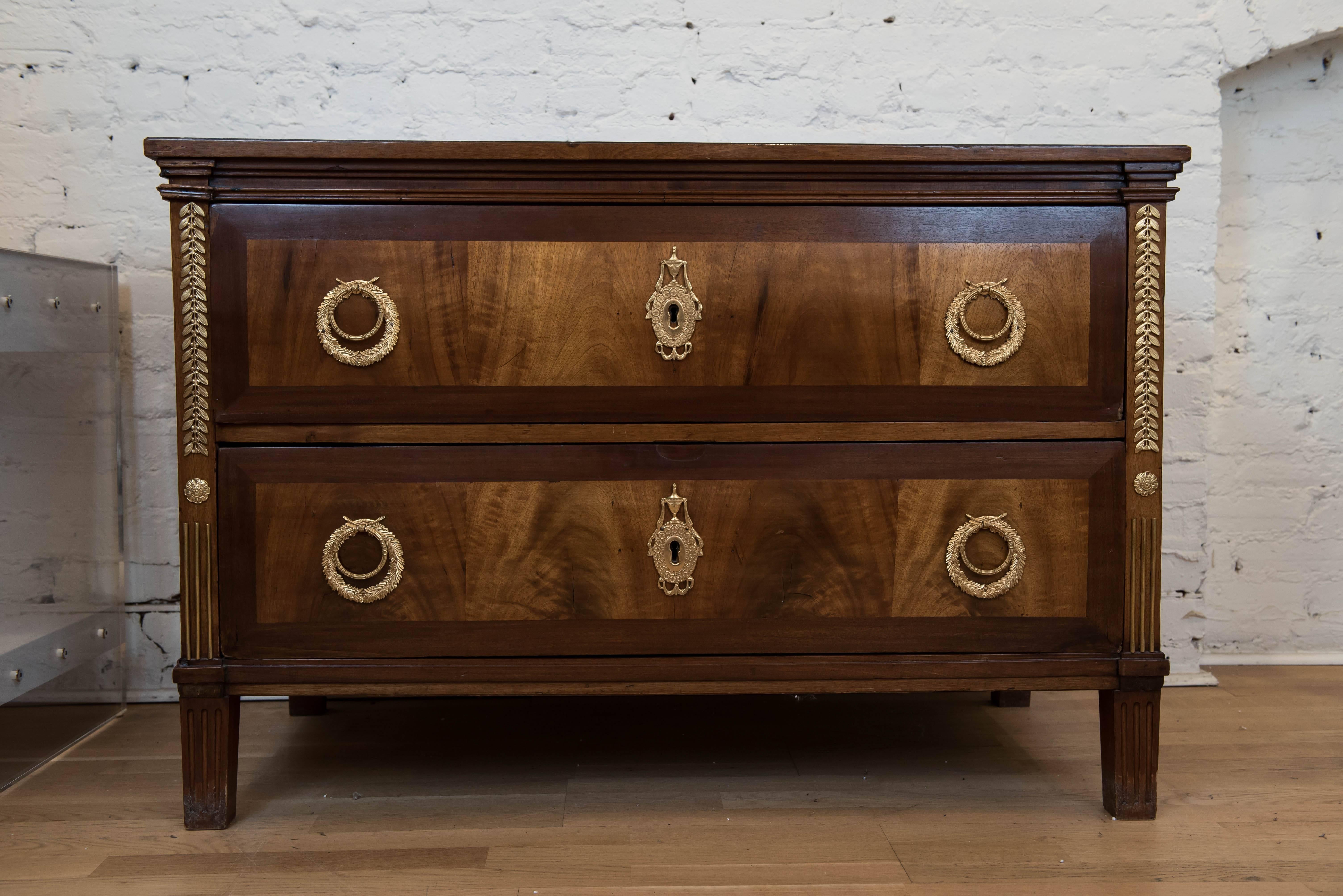 Louis XVI 19th Century Continental Two-Drawer Commode