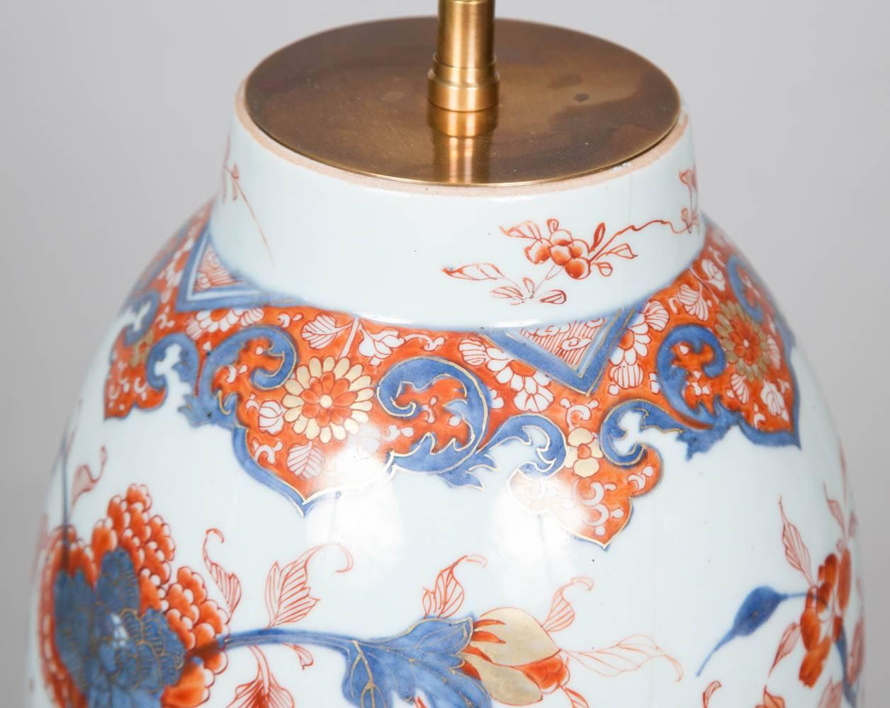 Chinese 18th Century Imari Vase, Lamped 1