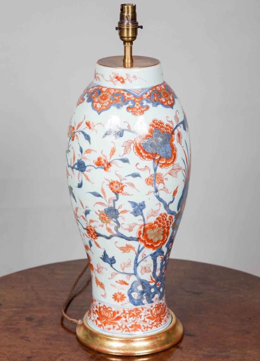 Chinese 18th Century Imari Vase, Lamped 2