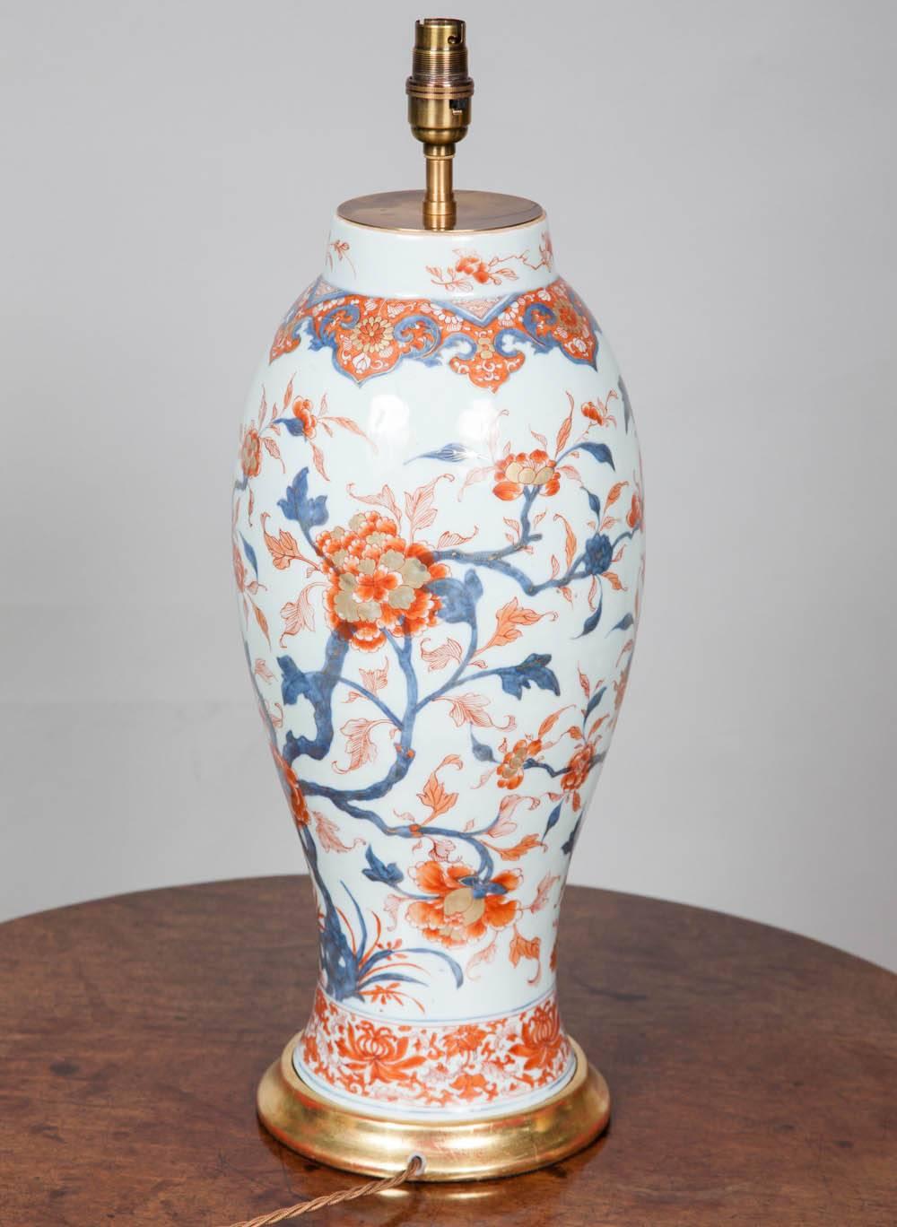 Chinese 18th Century Imari Vase, Lamped 4
