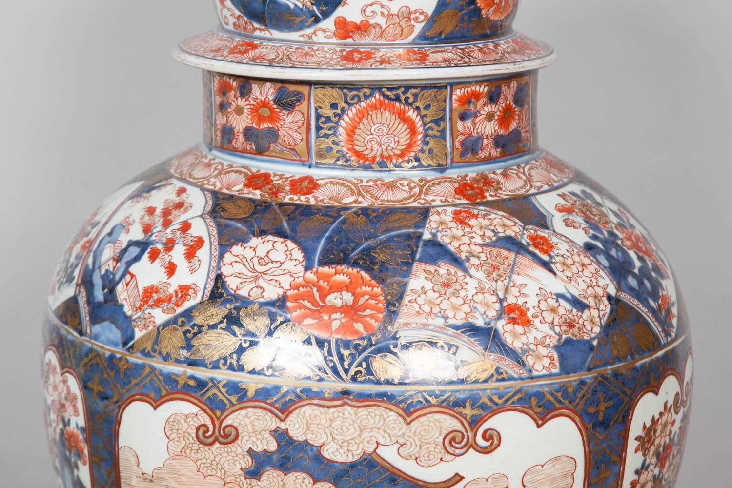 Japanese 17th Century Imari Vase and Cover