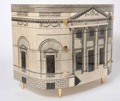 Barnaba Fornasetti curved chest of drawers "Palladiana", Italy 2017