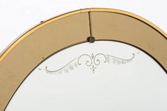 Cristal Arte oval wall mirror with champagne glass border, Italy, circa 1960