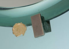 Cristal Art oval wall mirror with double glass border, Italy circa 1960