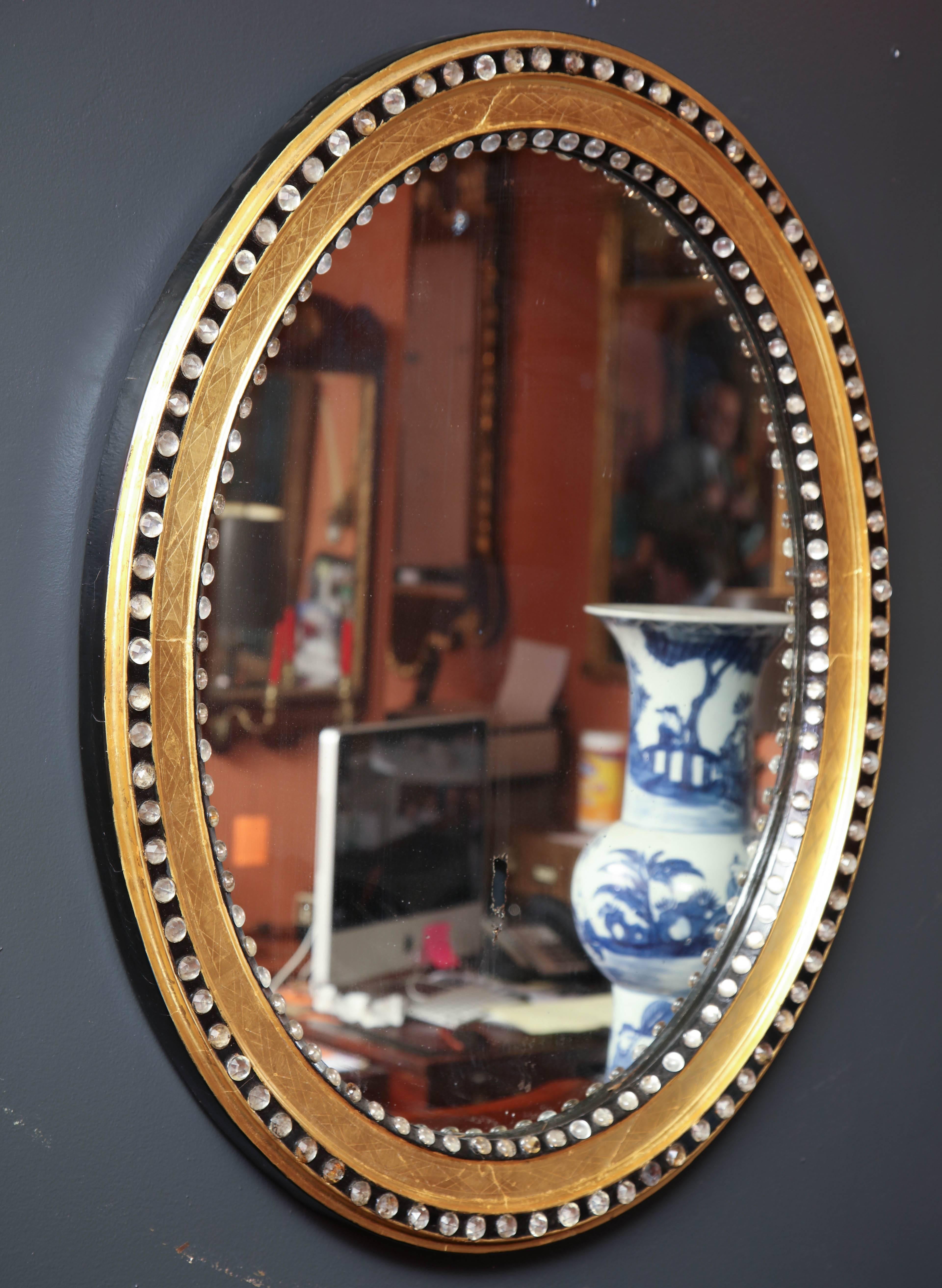 19th Century Irish George III Oval Mirror