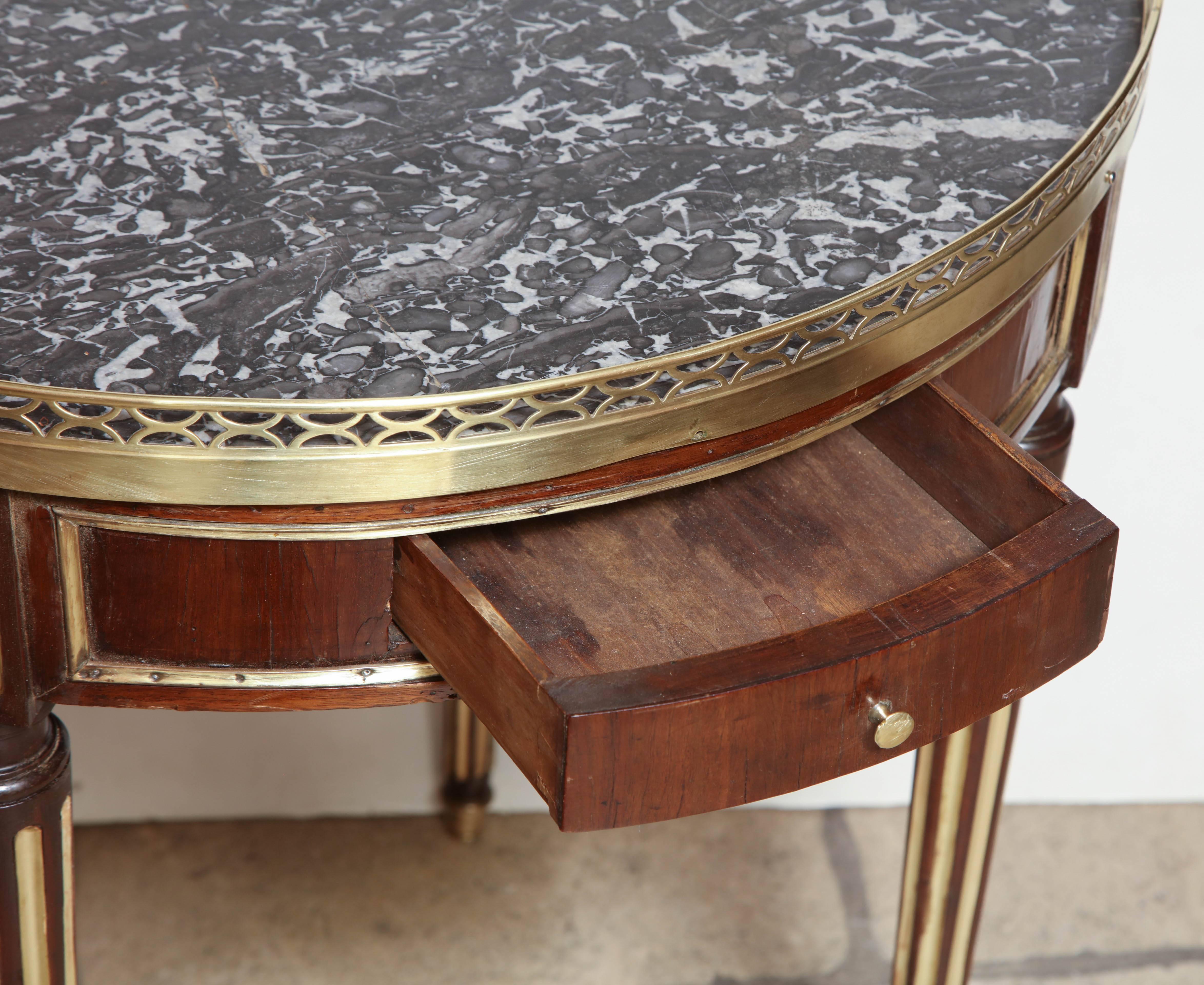 Louis XVI Marble-Top Bouillotte Table 1