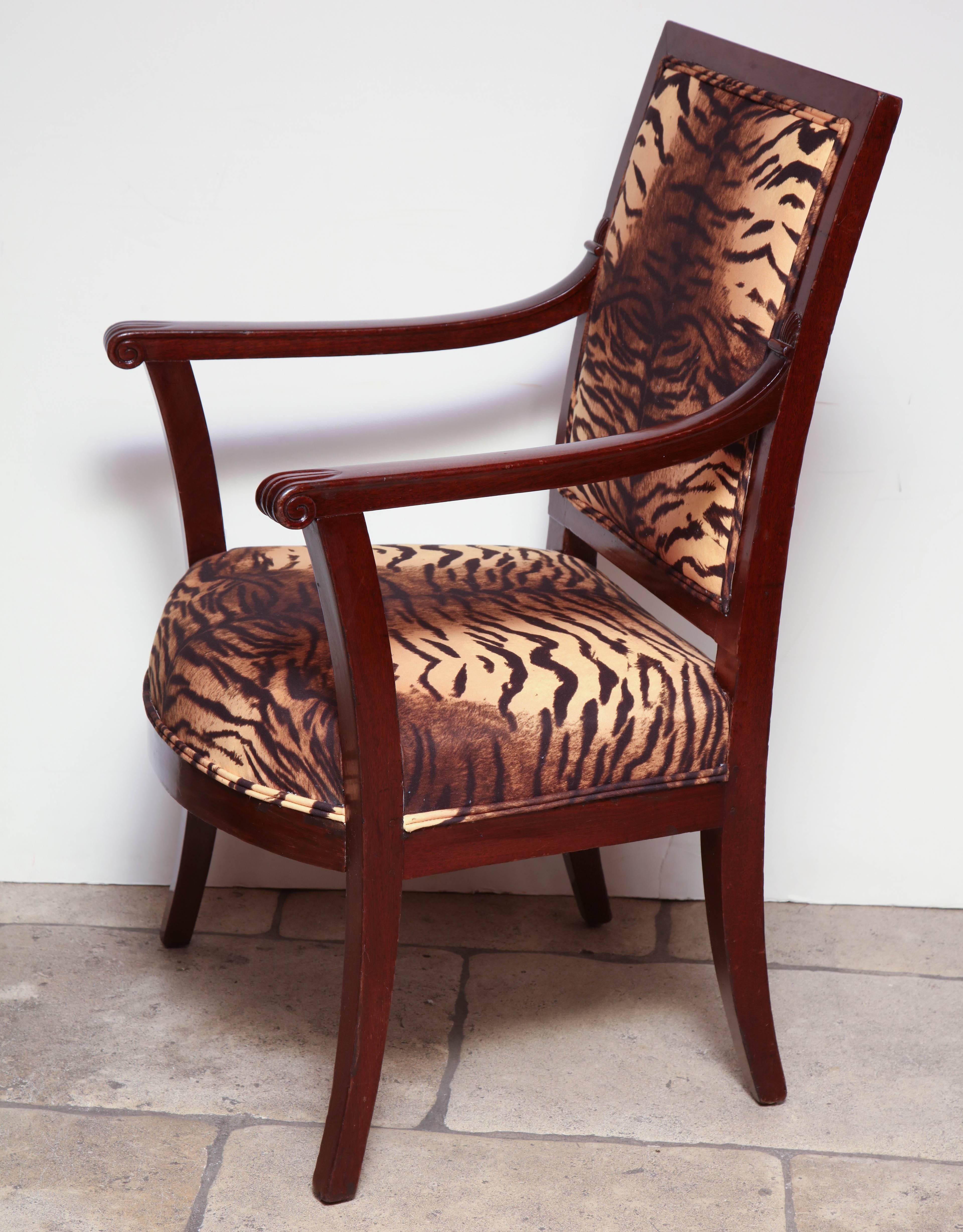 19th Century Pair of French Directoire Mahogany Fauteuil's