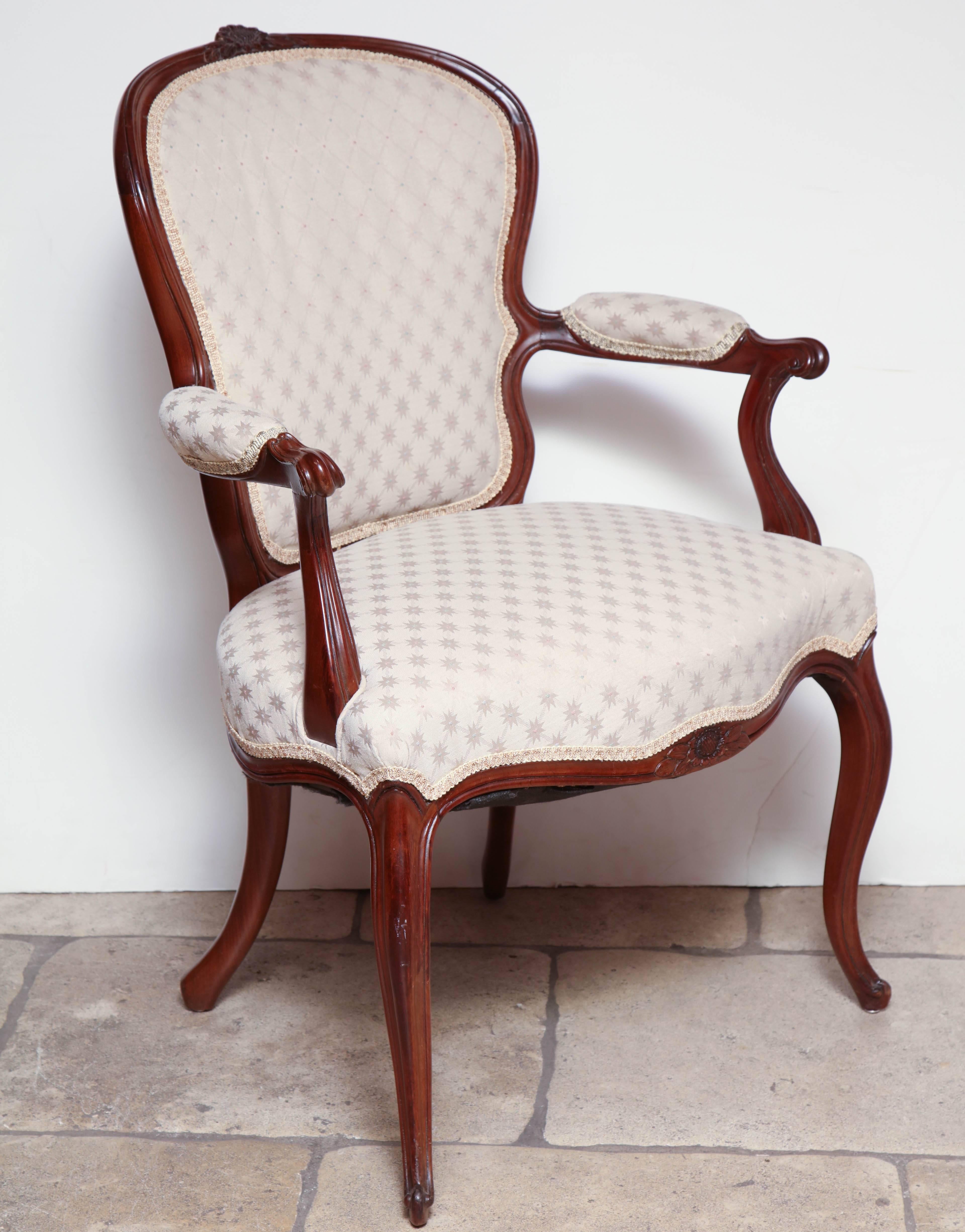 Mahogany Pair of George III Carved Armchairs