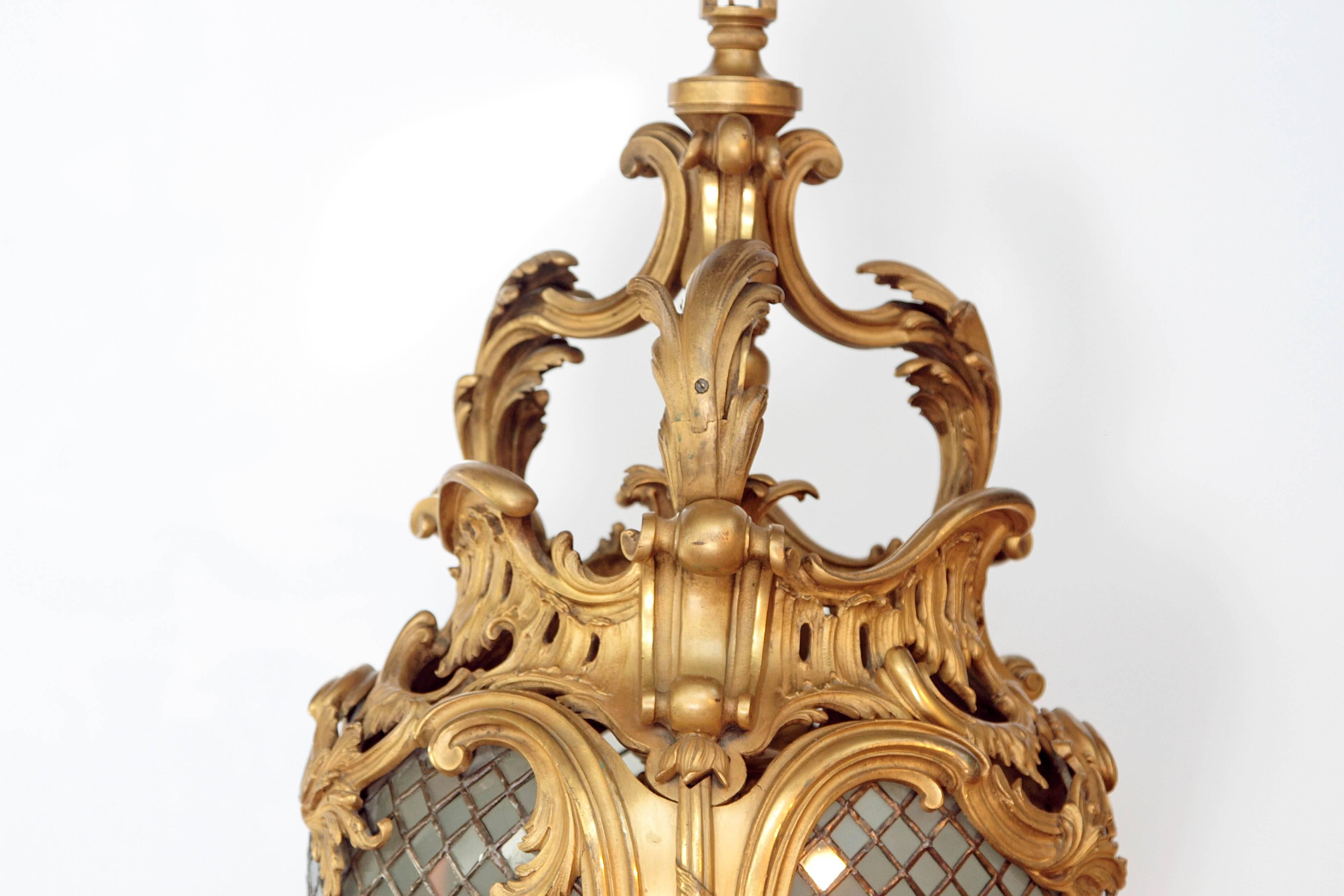 Louis XV Style Gilt Bronze Hall Lantern 2