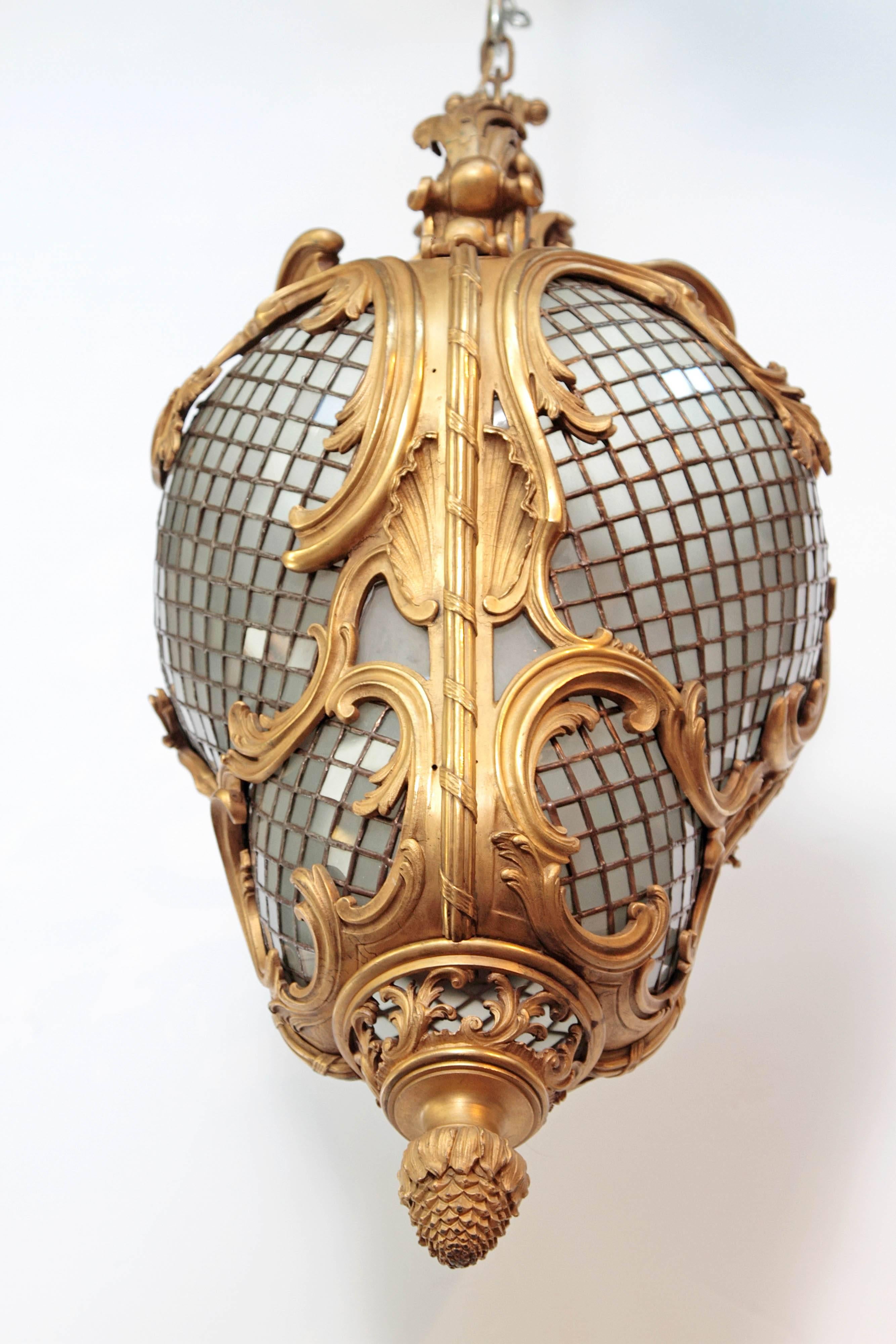 Louis XV Style Gilt Bronze Hall Lantern 3