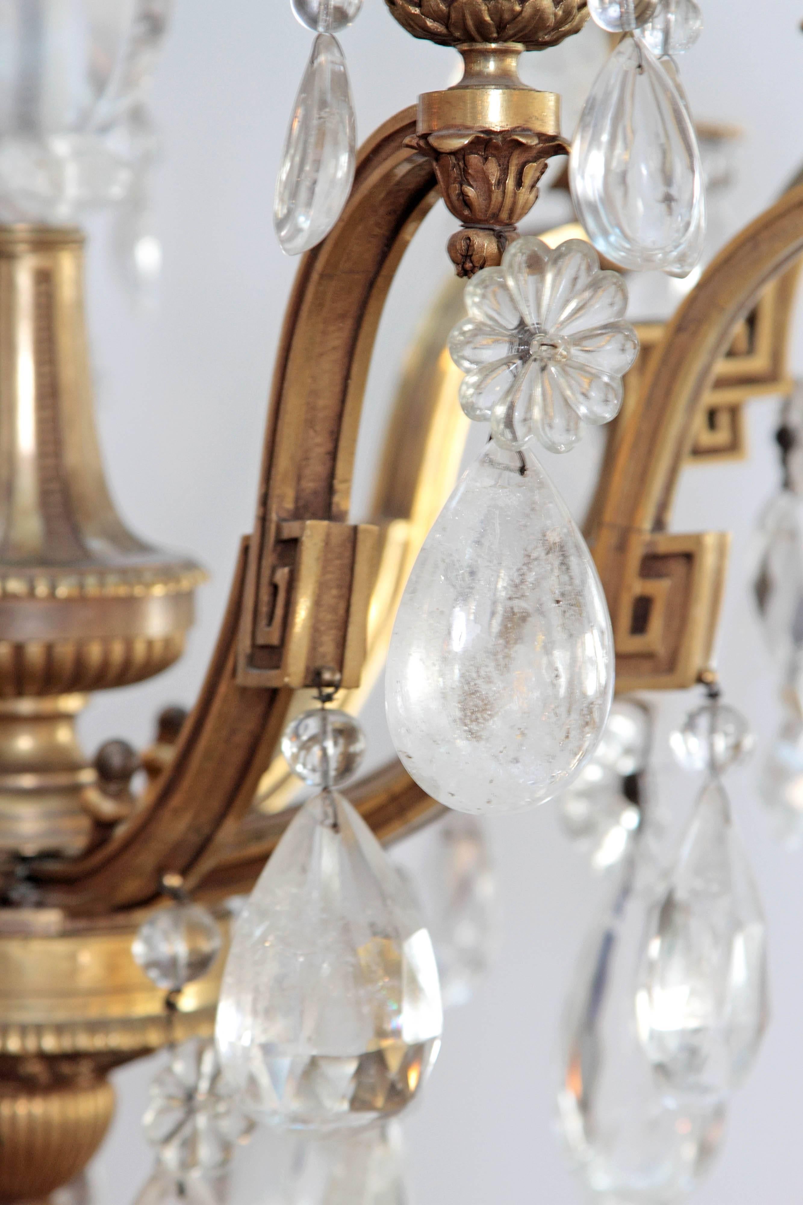 Louis XV Style Chandelier with Rock Crystals from Nesle Inc. New York For Sale 1