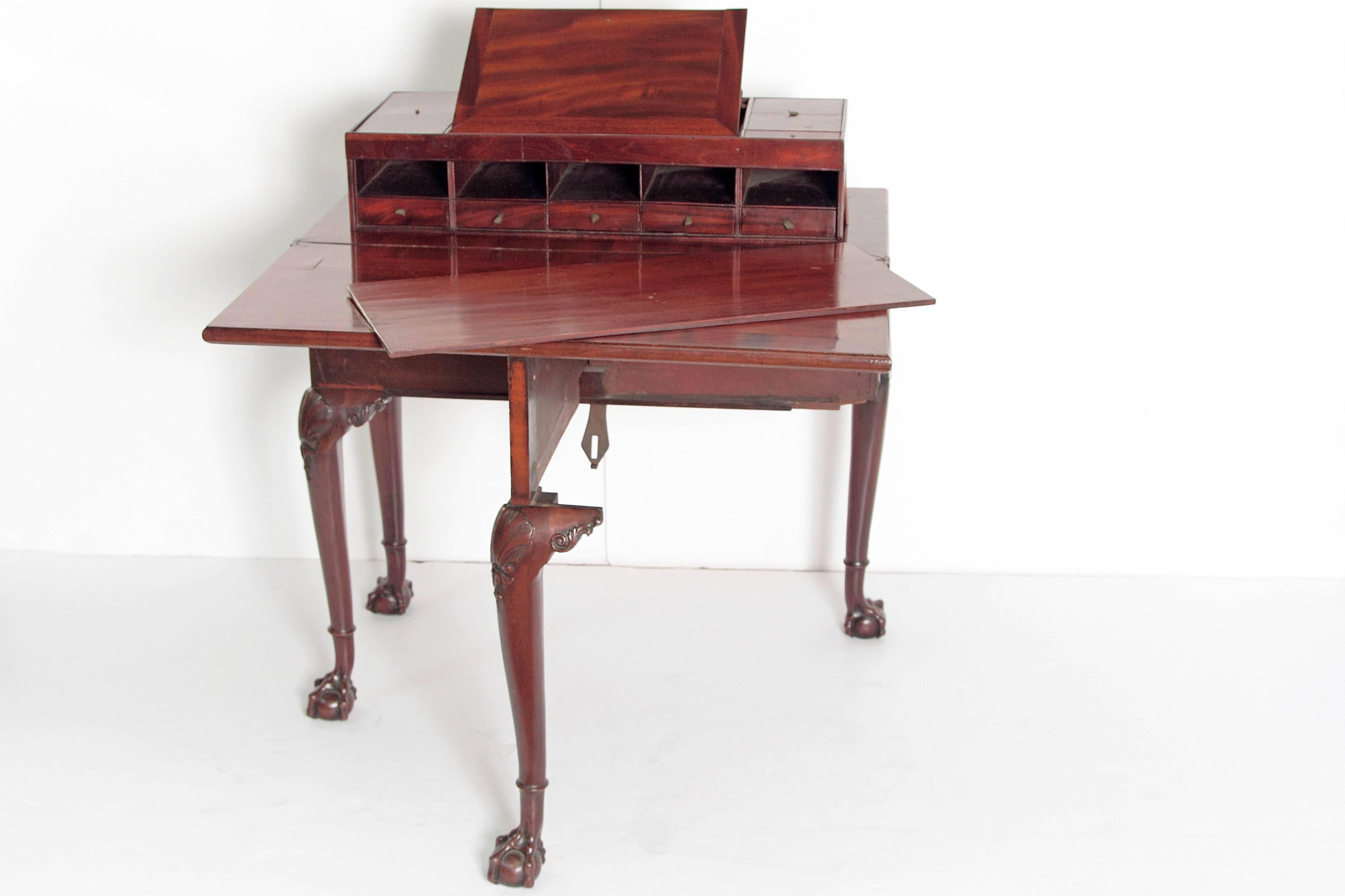 George II Mahogany Harlequin Table For Sale 1