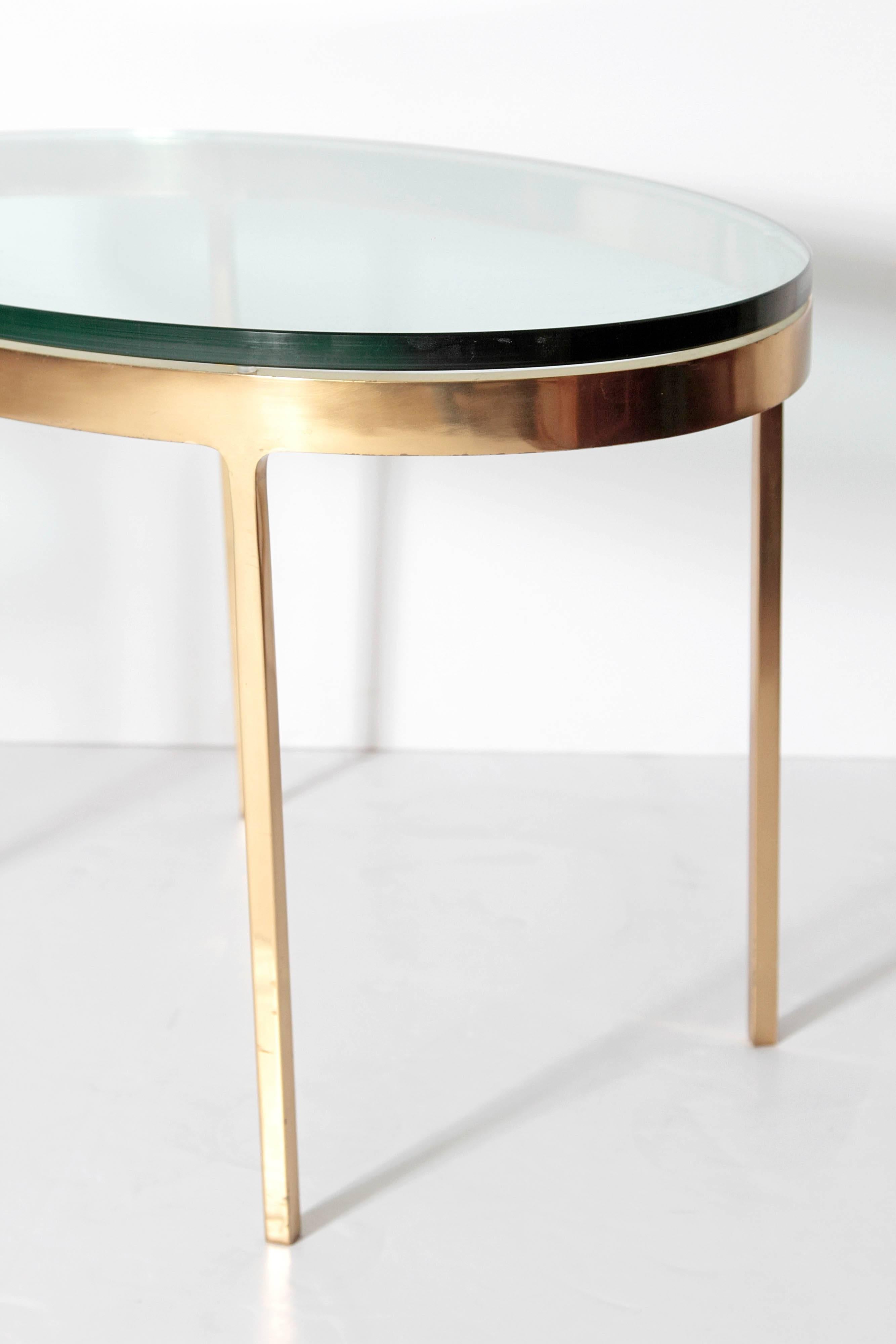 Oval Brass and Glass Tables by Nicos Zographos 4