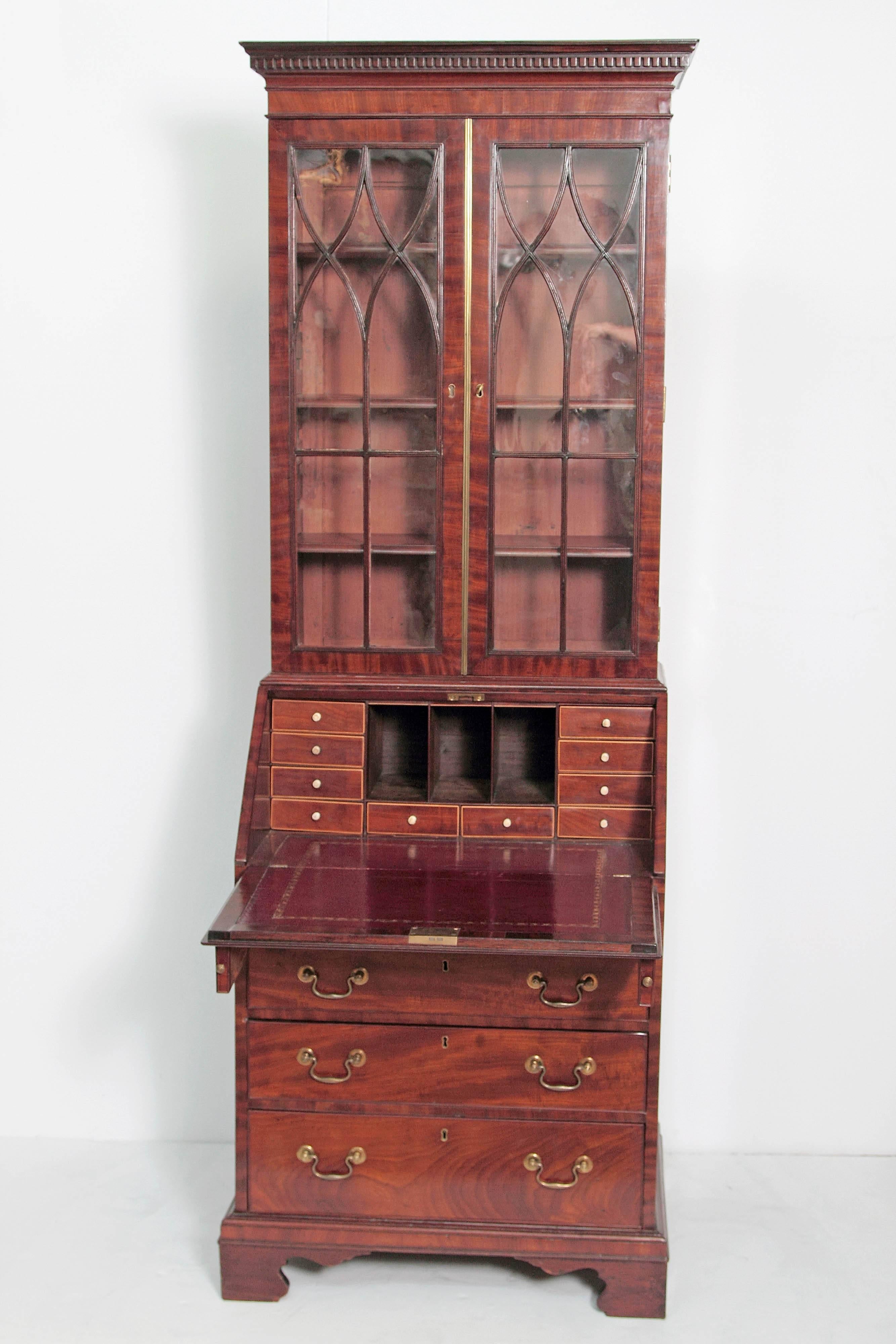 18th Century and Earlier Period George III Secretary Bookcase of Mahogany