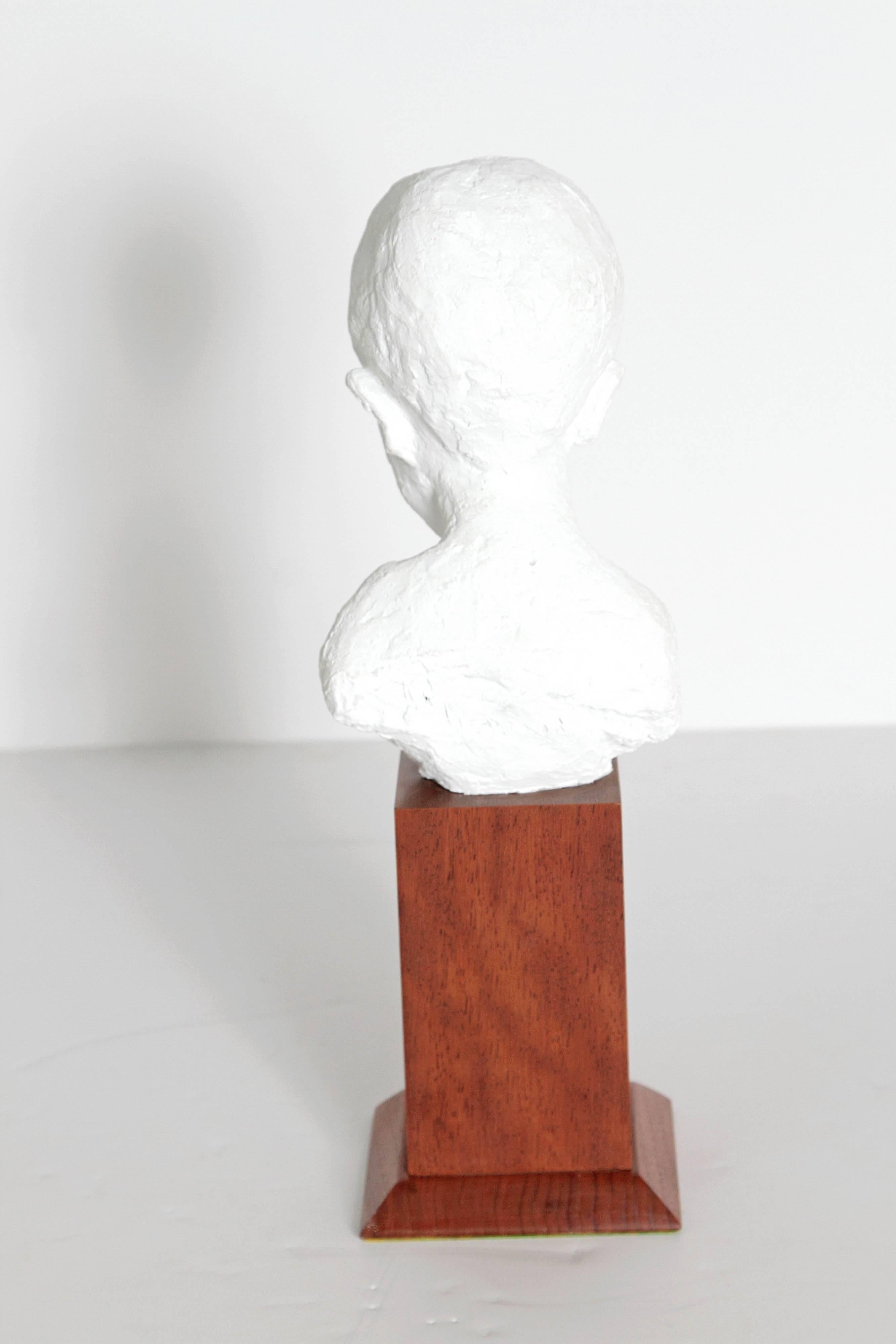 American Bust of Young Boy on Mahogany Stand For Sale