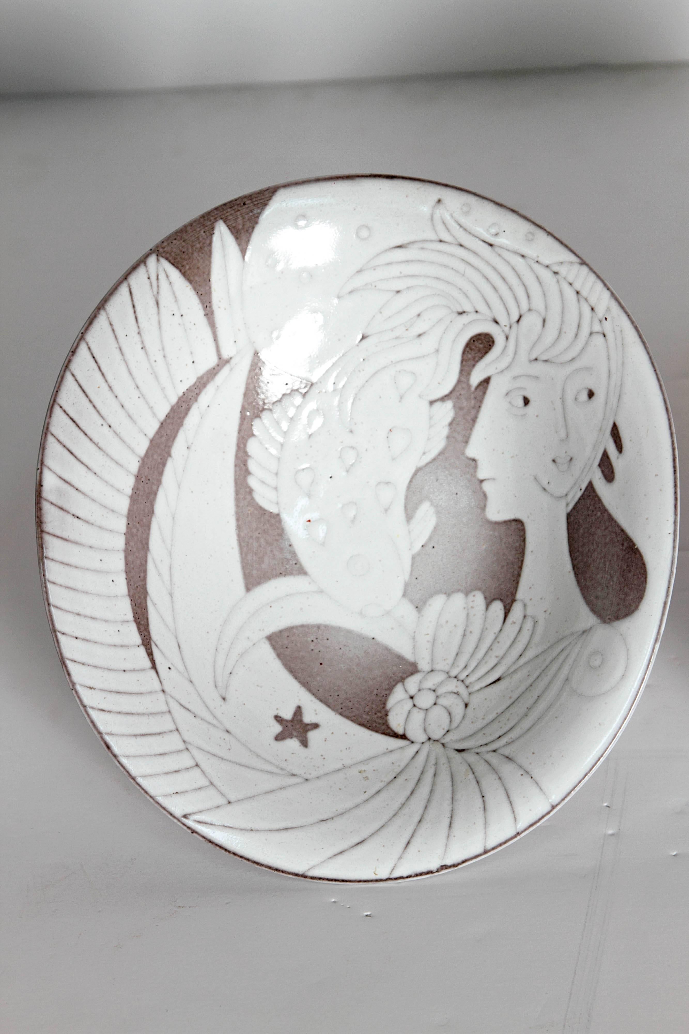 Glazed Mid-Century Bowl by Upsala-Ekeby