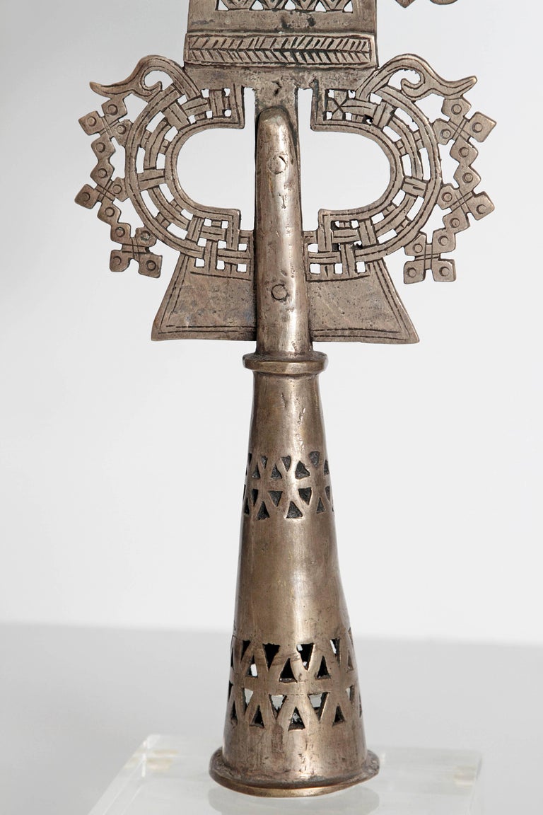 Silver Coptic Processional Crosses from Ethiopia with Custom Lucite