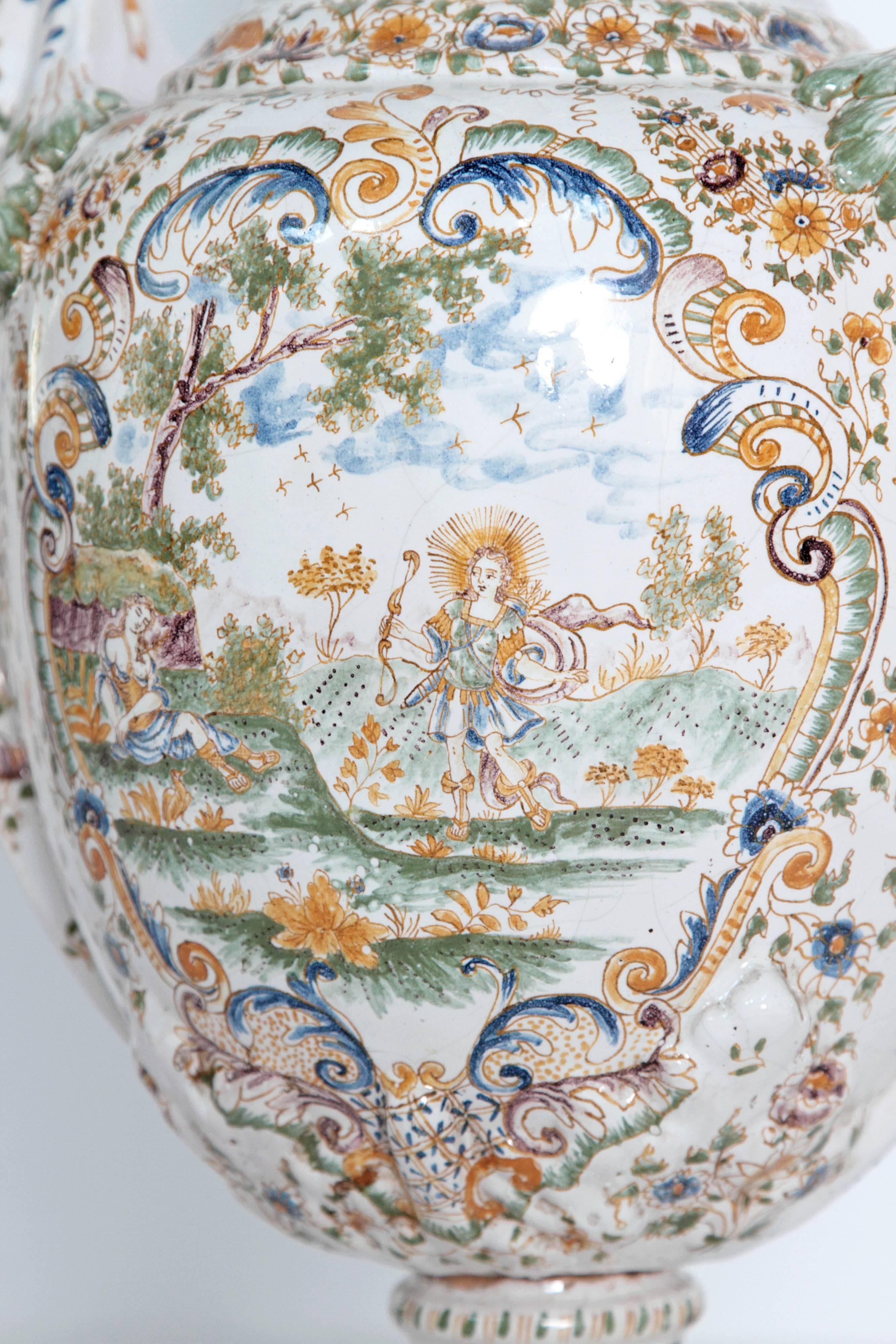18th Century French Faience Lidded Urn 1