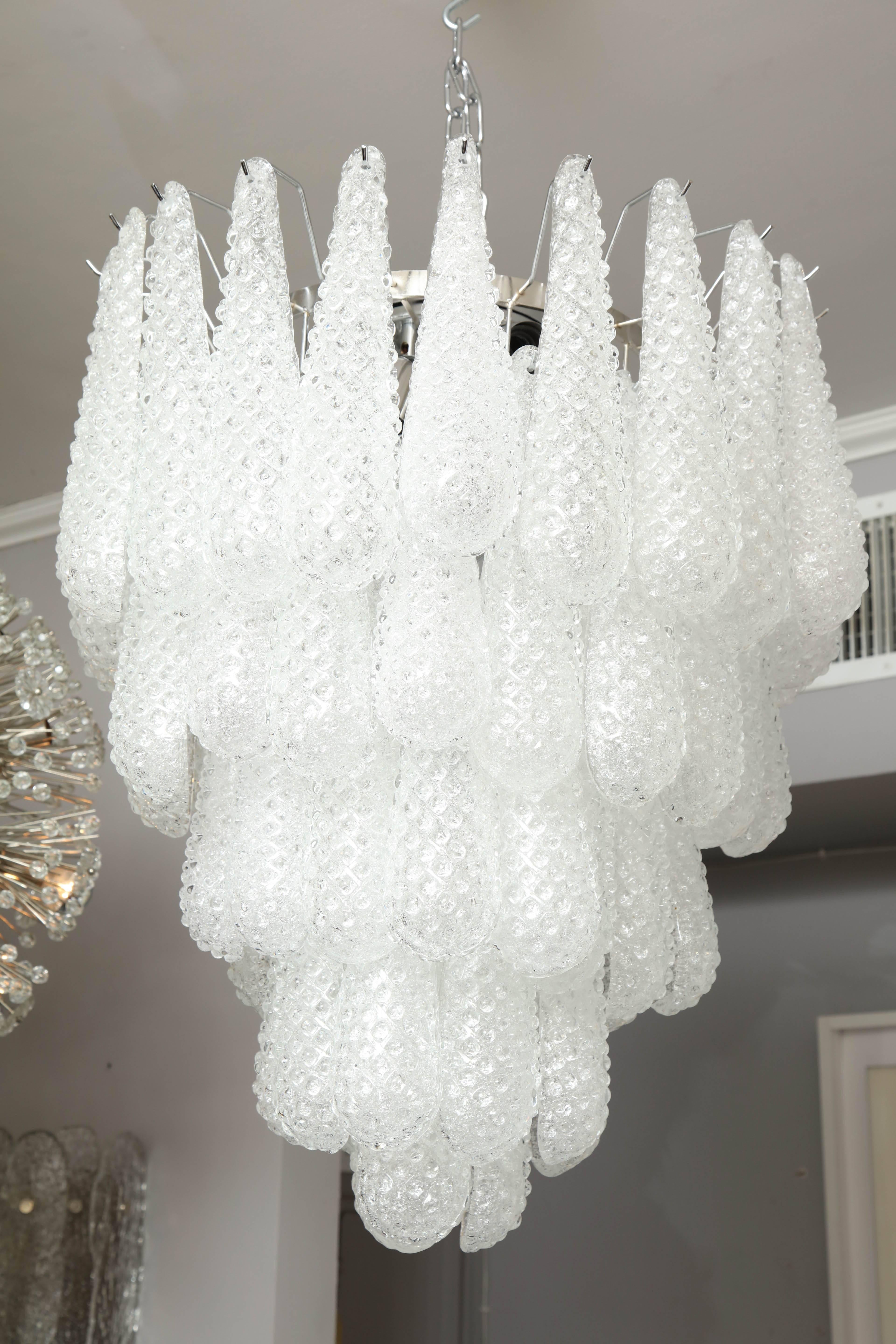Custom Murano honeycomb glass chandelier in 24