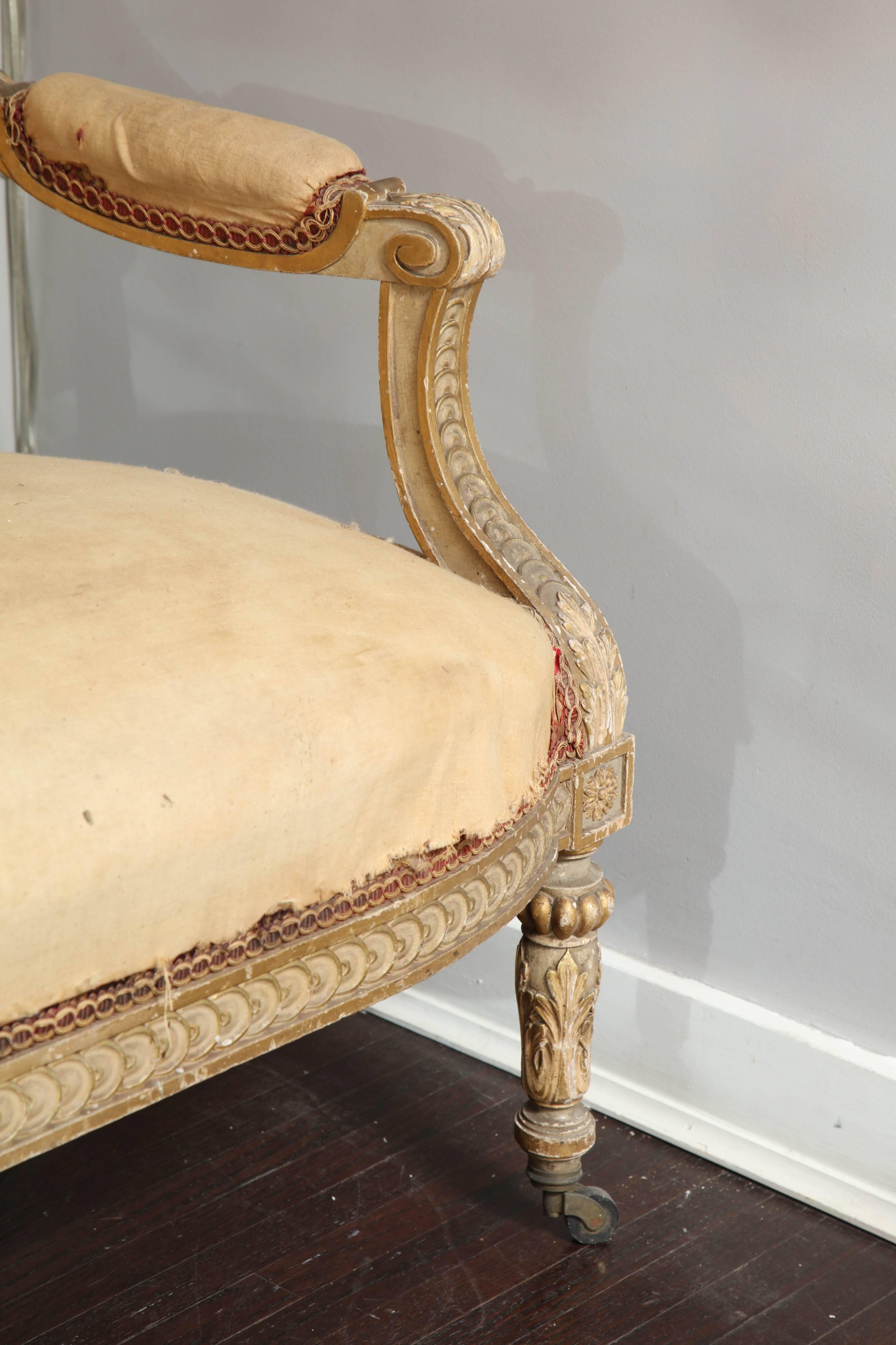 French Pair of 19th Century, Louis XVI Settees