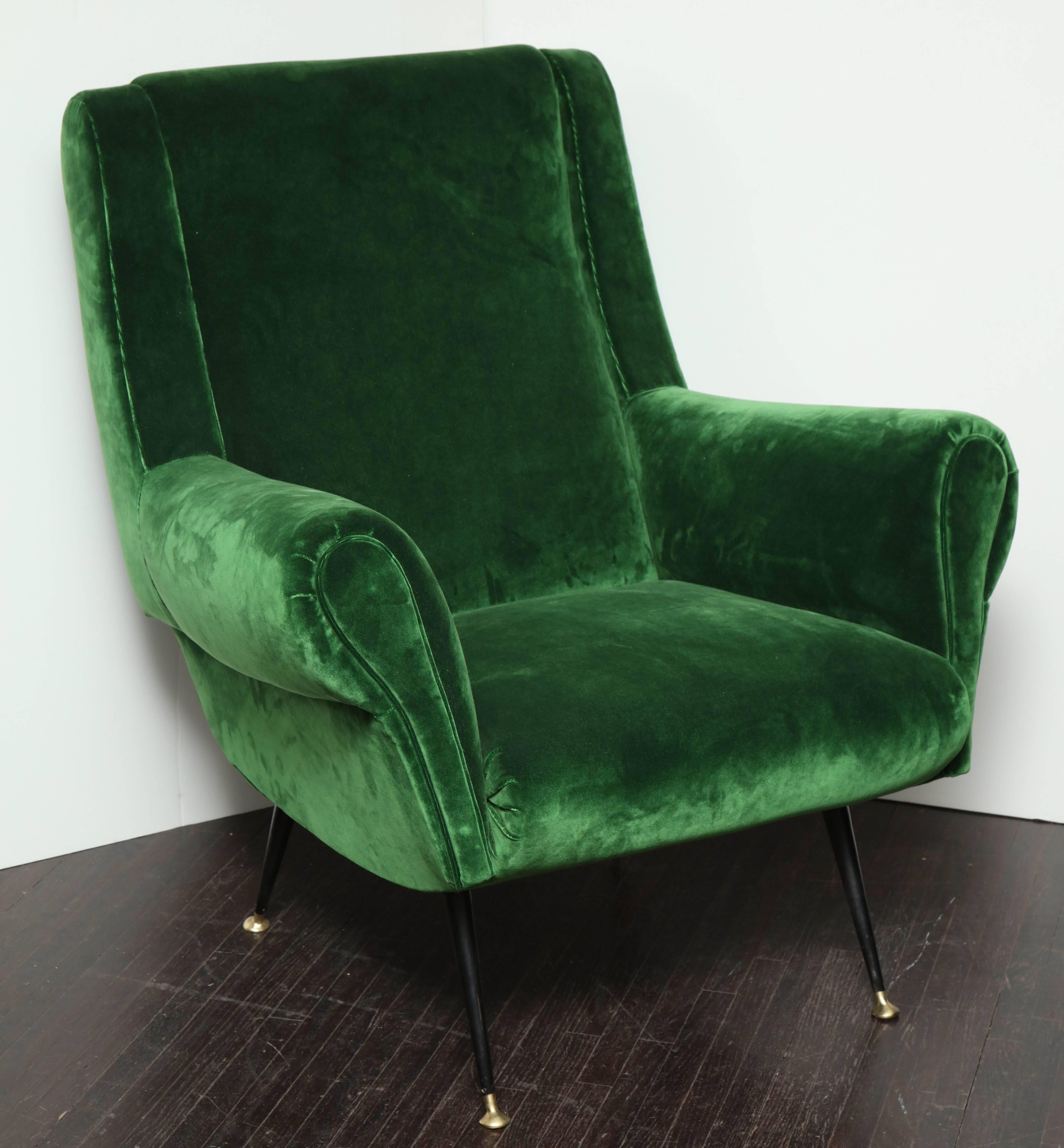 vintage green velvet chair
