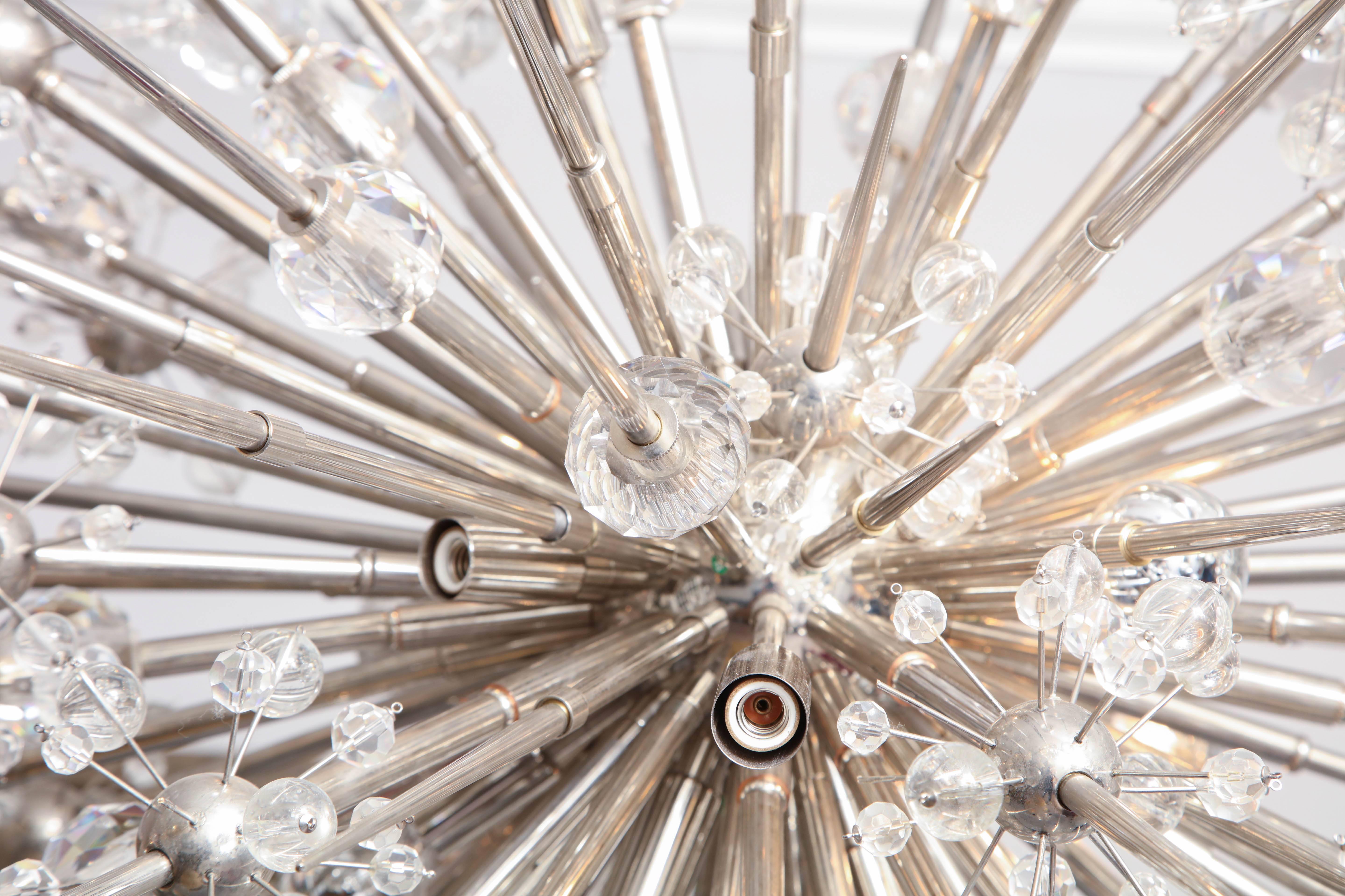 Custom Austrian Crystal Spiked Sputnik Chandelier In New Condition In New York, NY