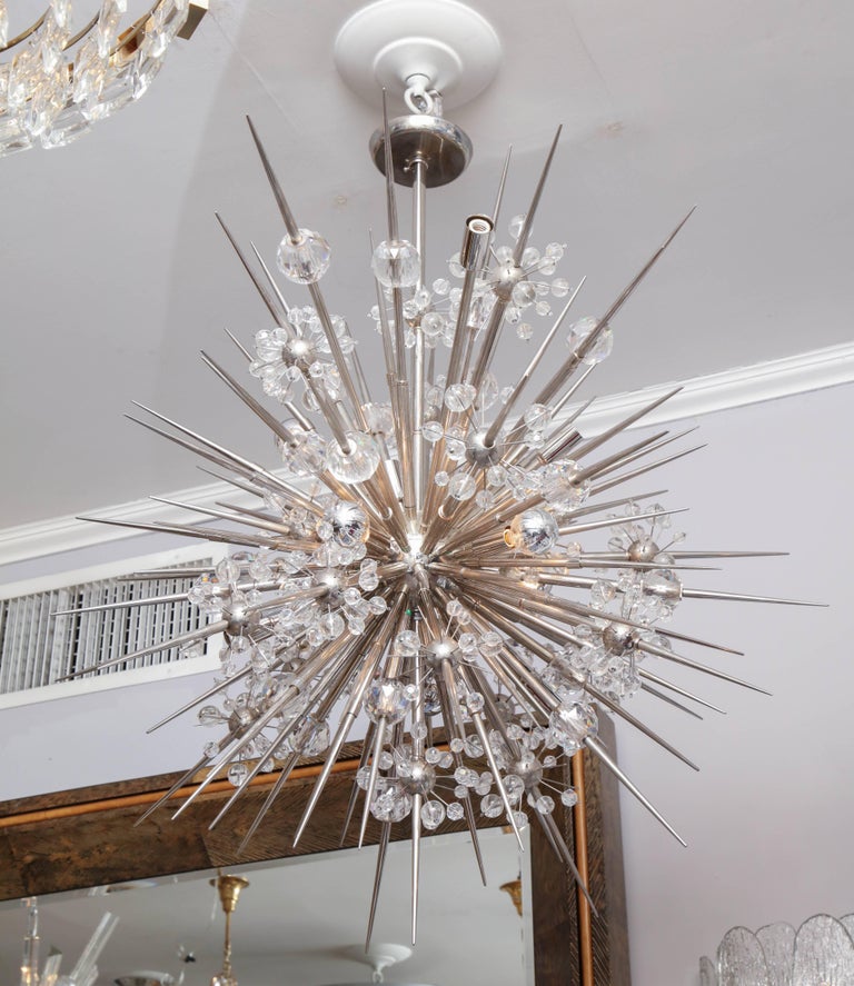 Custom Austrian Crystal Spiked Sputnik Chandelier For Sale at 1stDibs