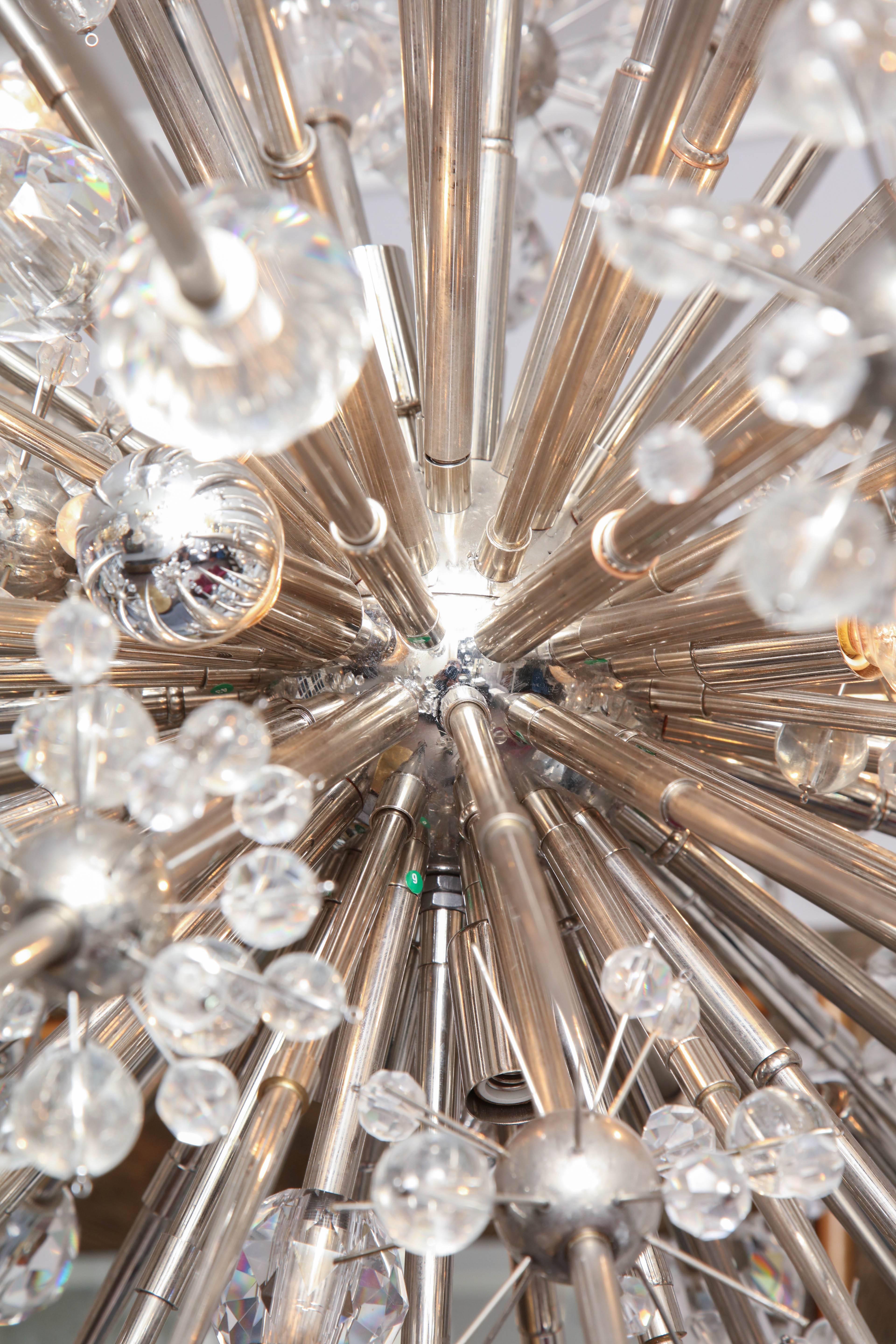 Contemporary Custom Austrian Crystal Spiked Sputnik Chandelier