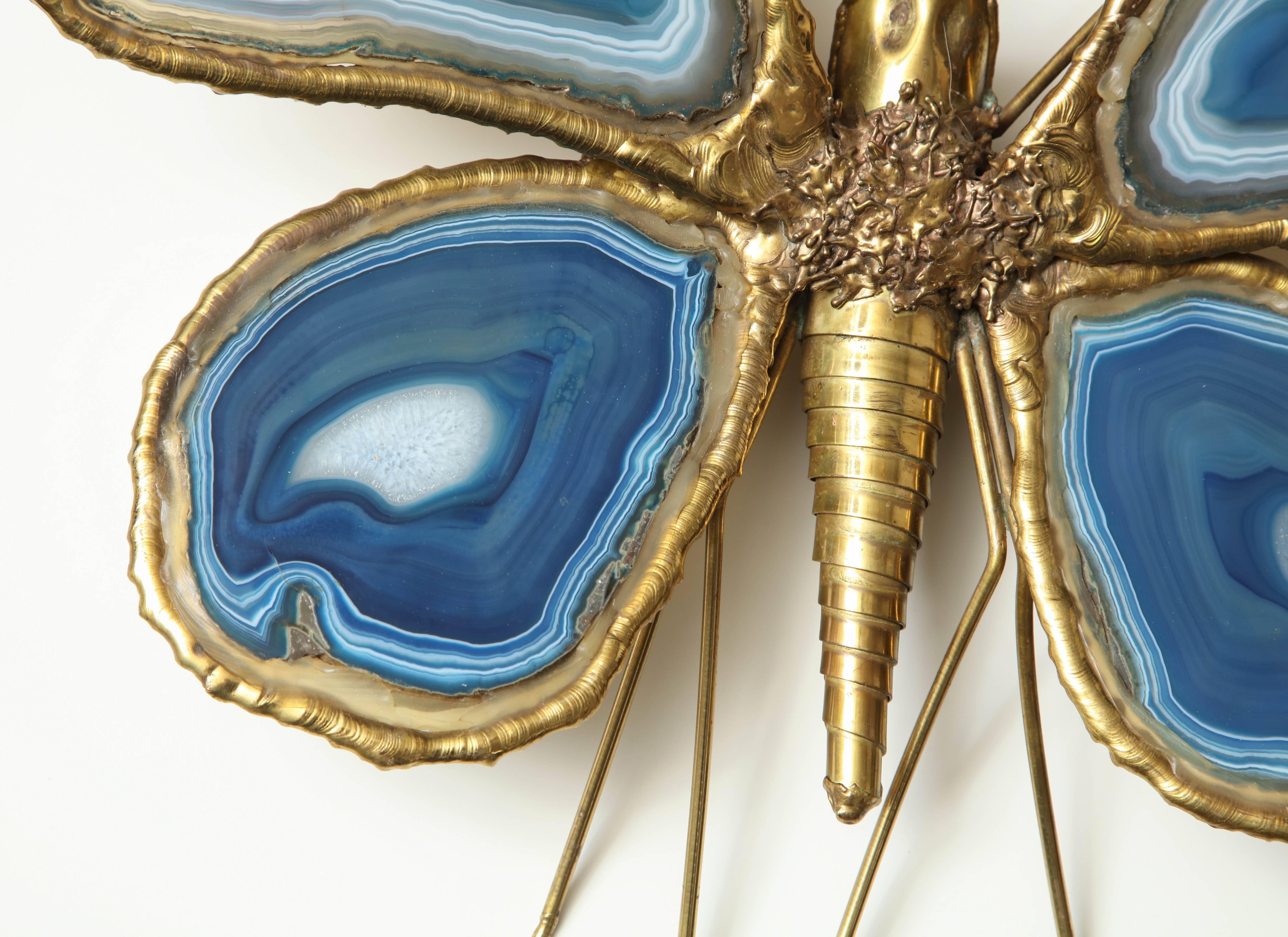 Mid-Century Modern Agate Butterfly Wall Sconce by Brasseur