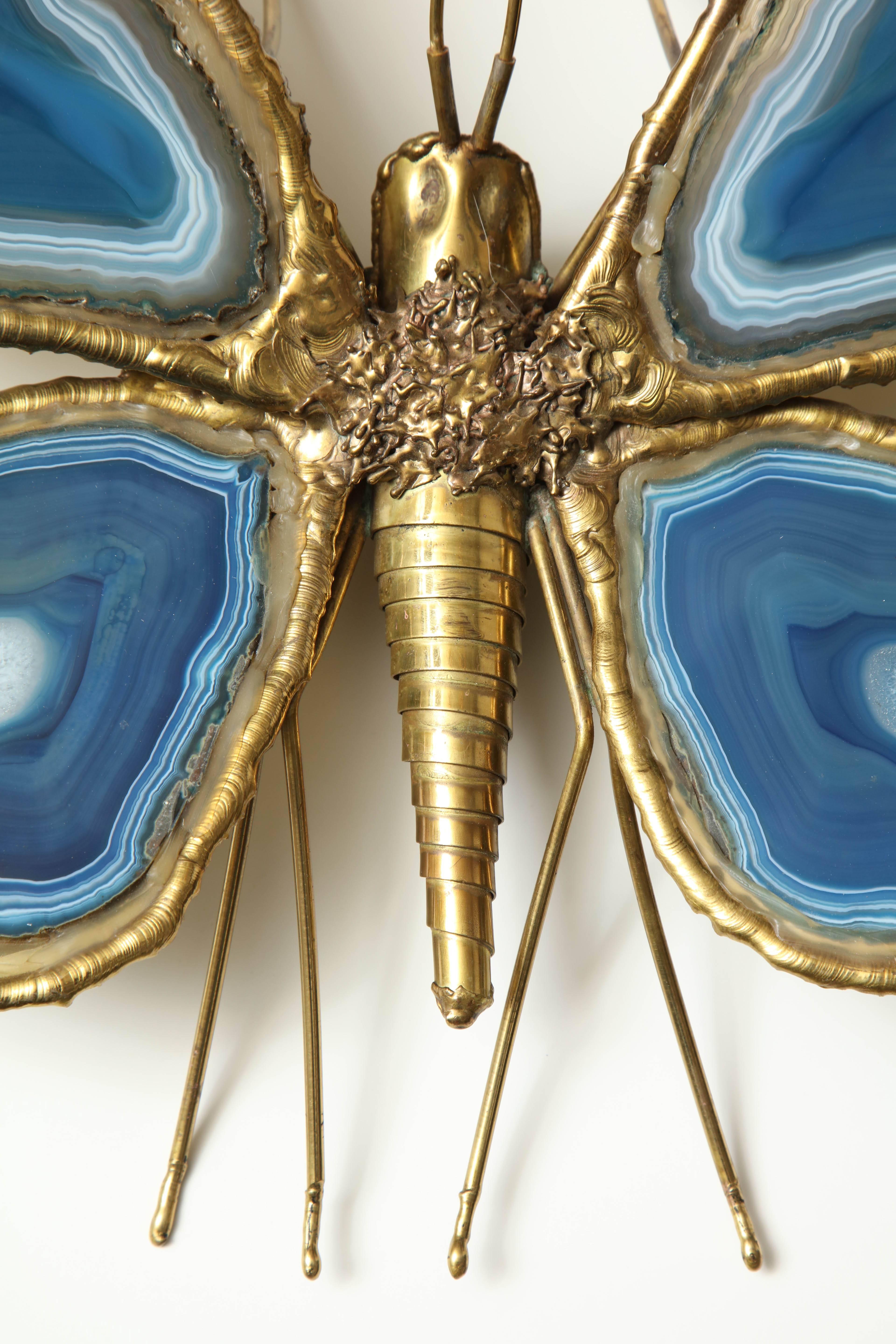 Agate Butterfly Wall Sconce by Brasseur In Excellent Condition In New York, NY