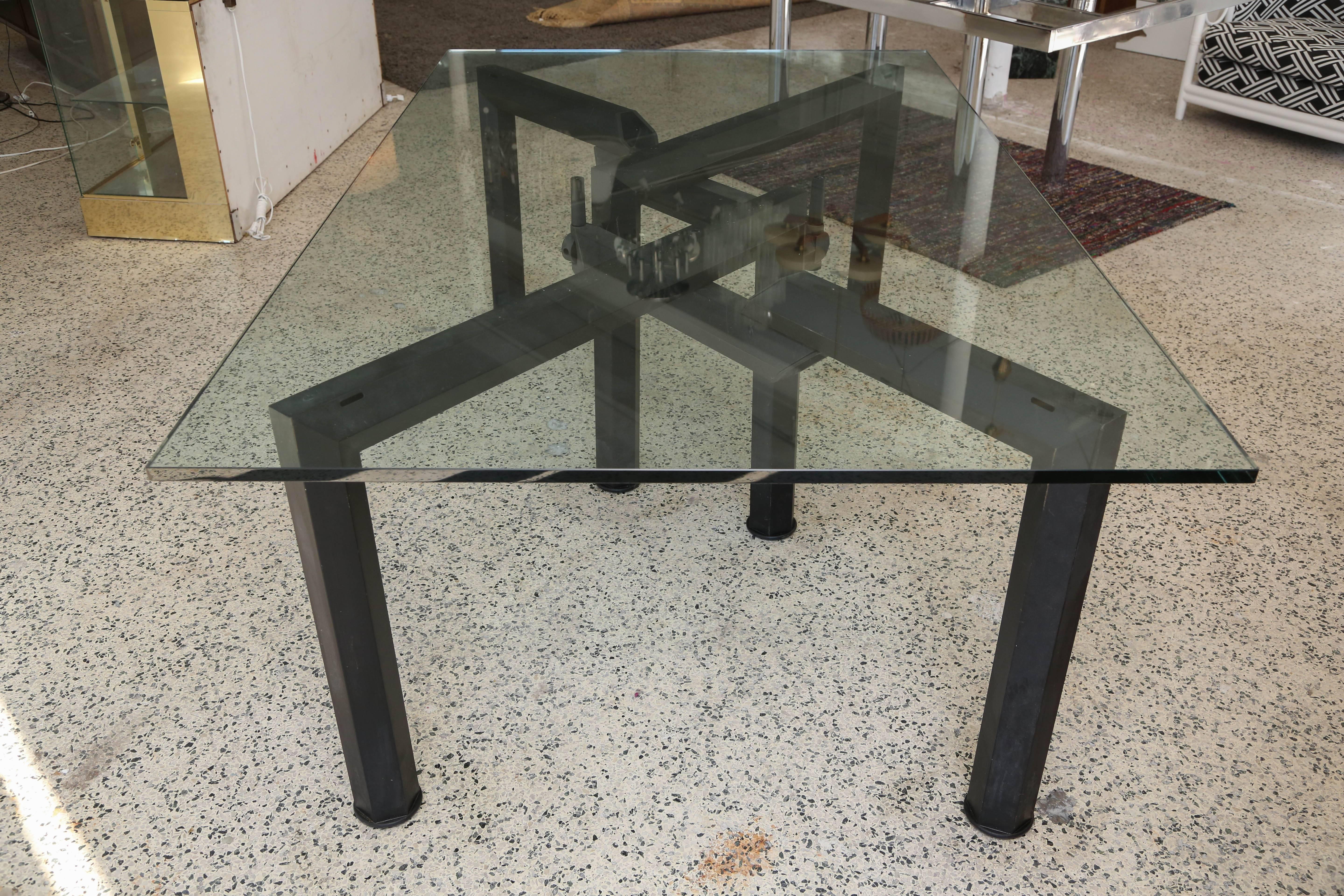 Metal Monumental Dining Table Base by Bruno Rota For Sale